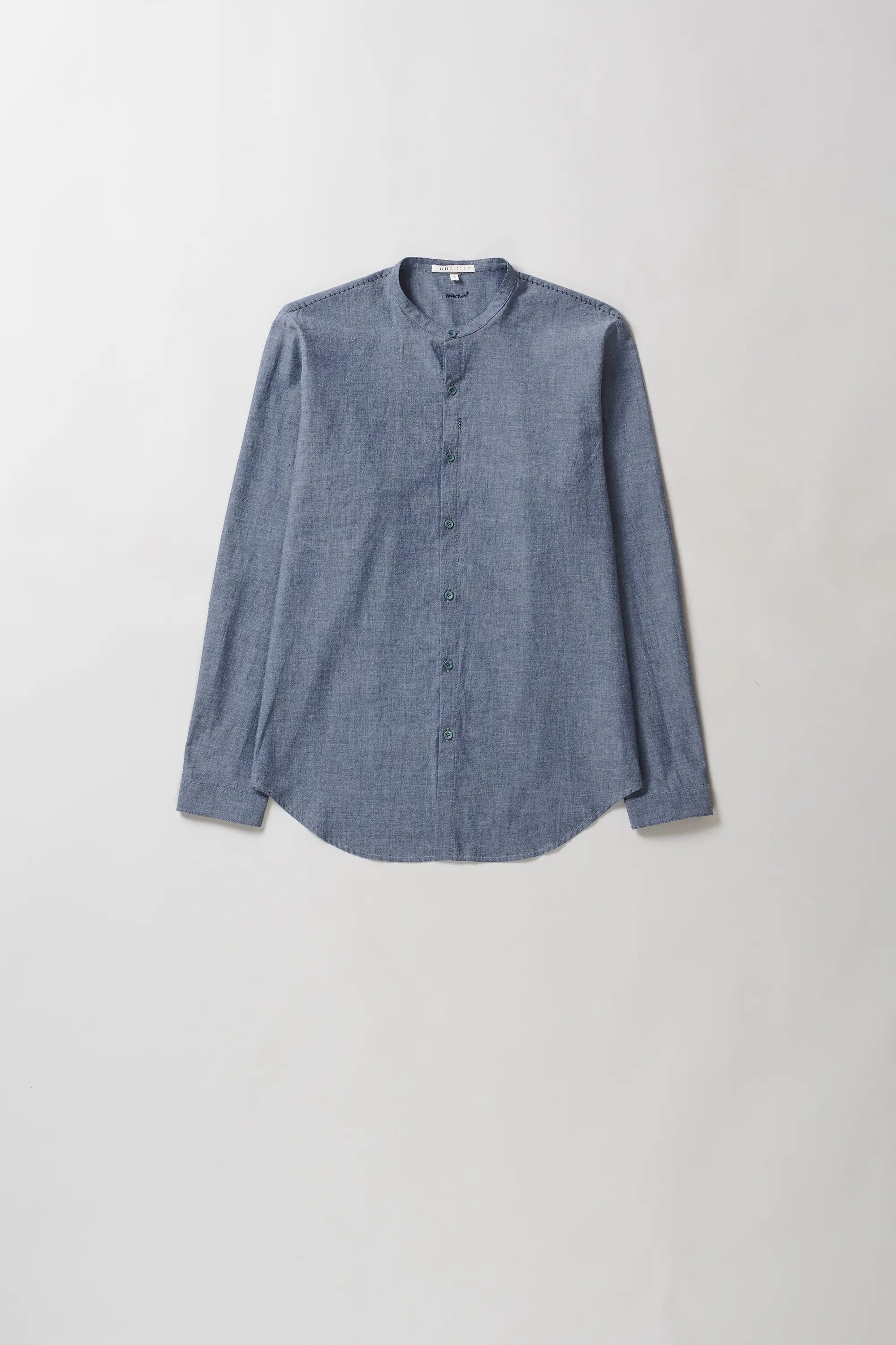 Medium Indigo Band Collar Shirt