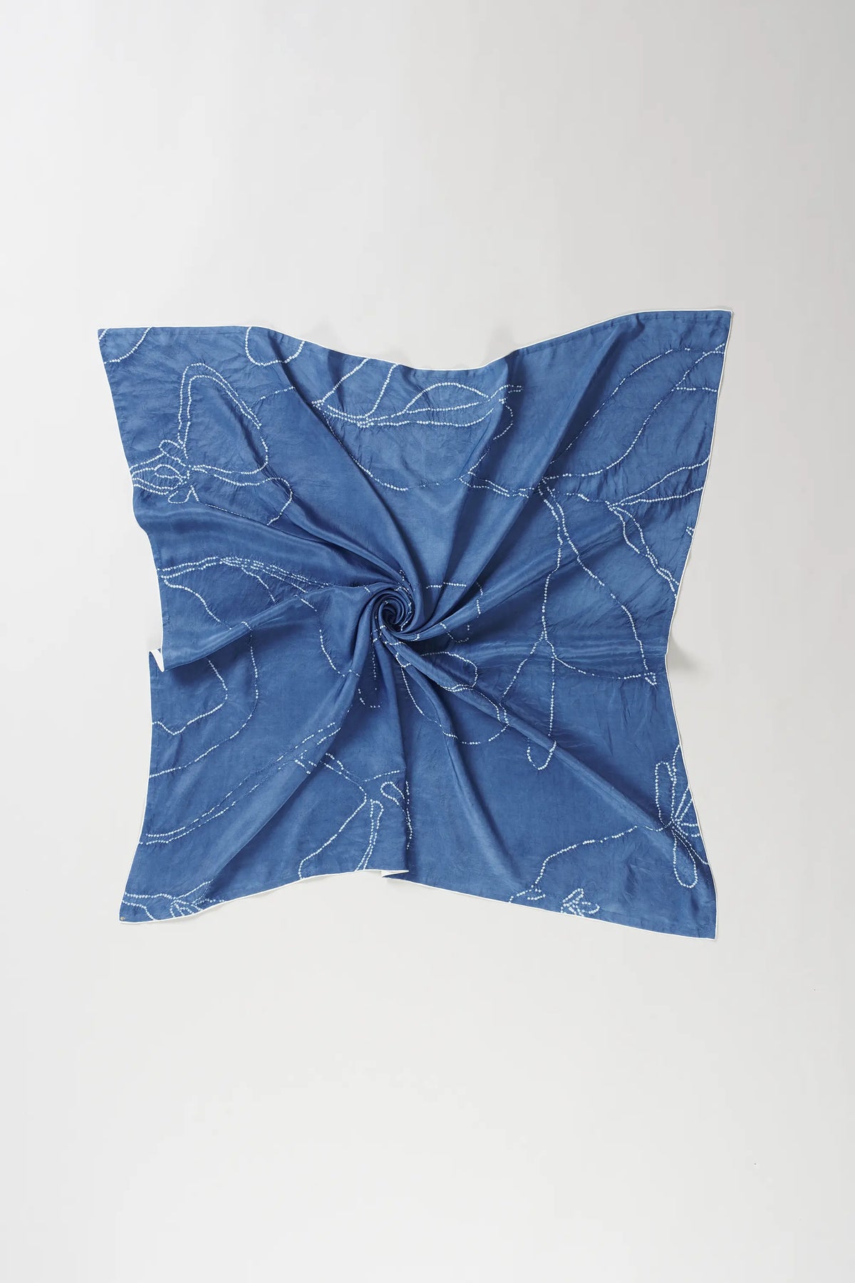Light Indigo Silk Bandhani Scarf