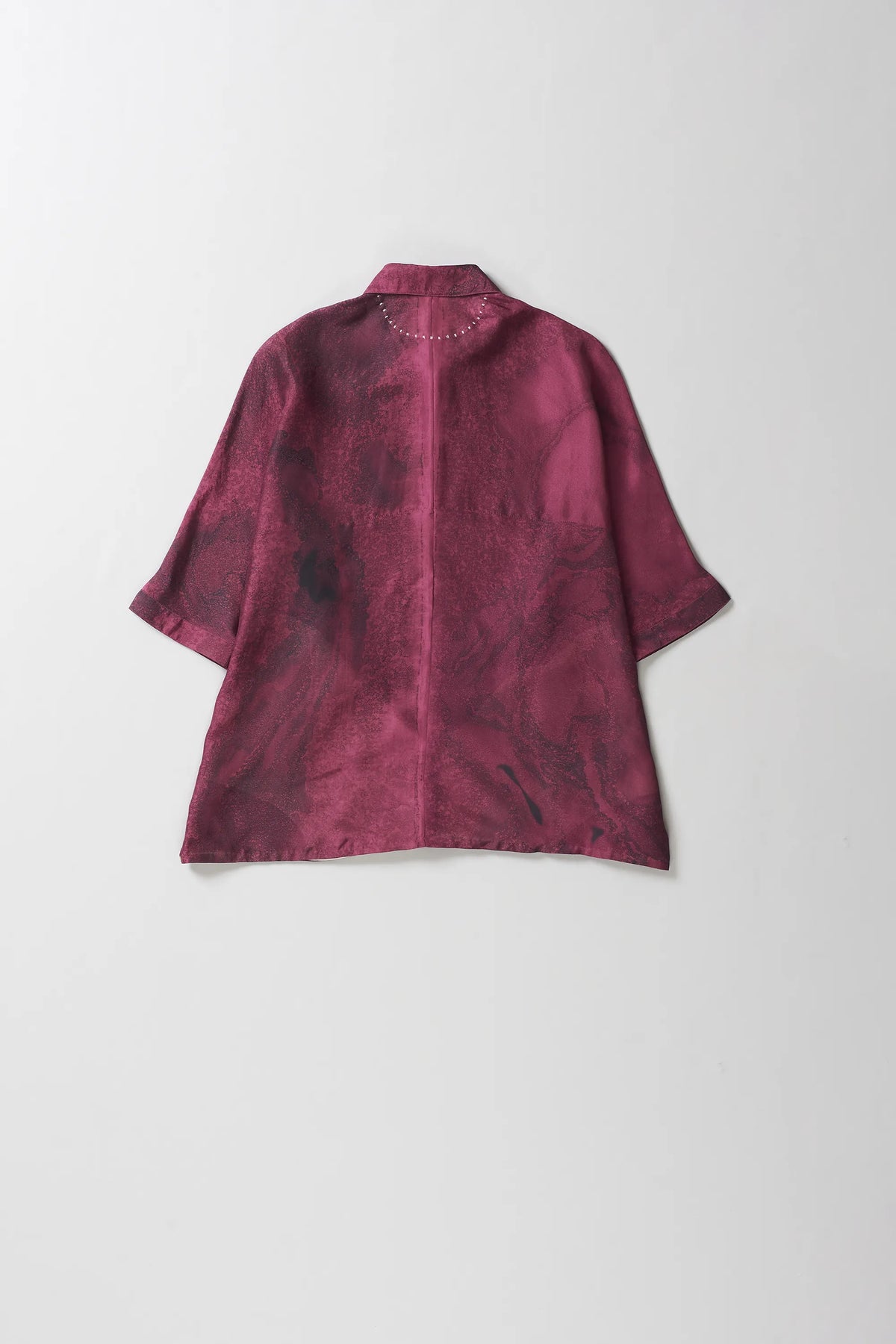 Pink Wood Silk Bandhani Shirt