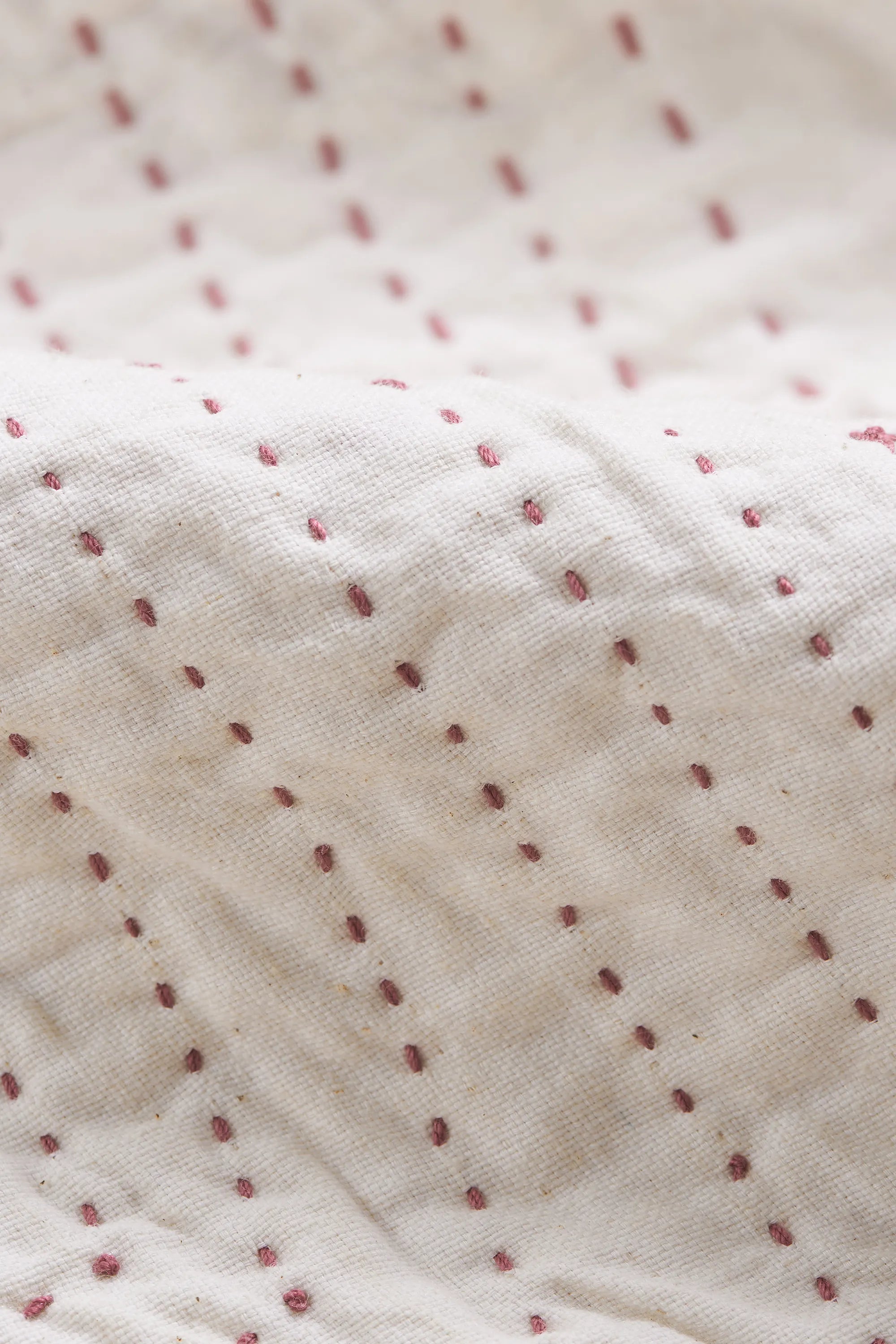 Fabric close-up with kantha work