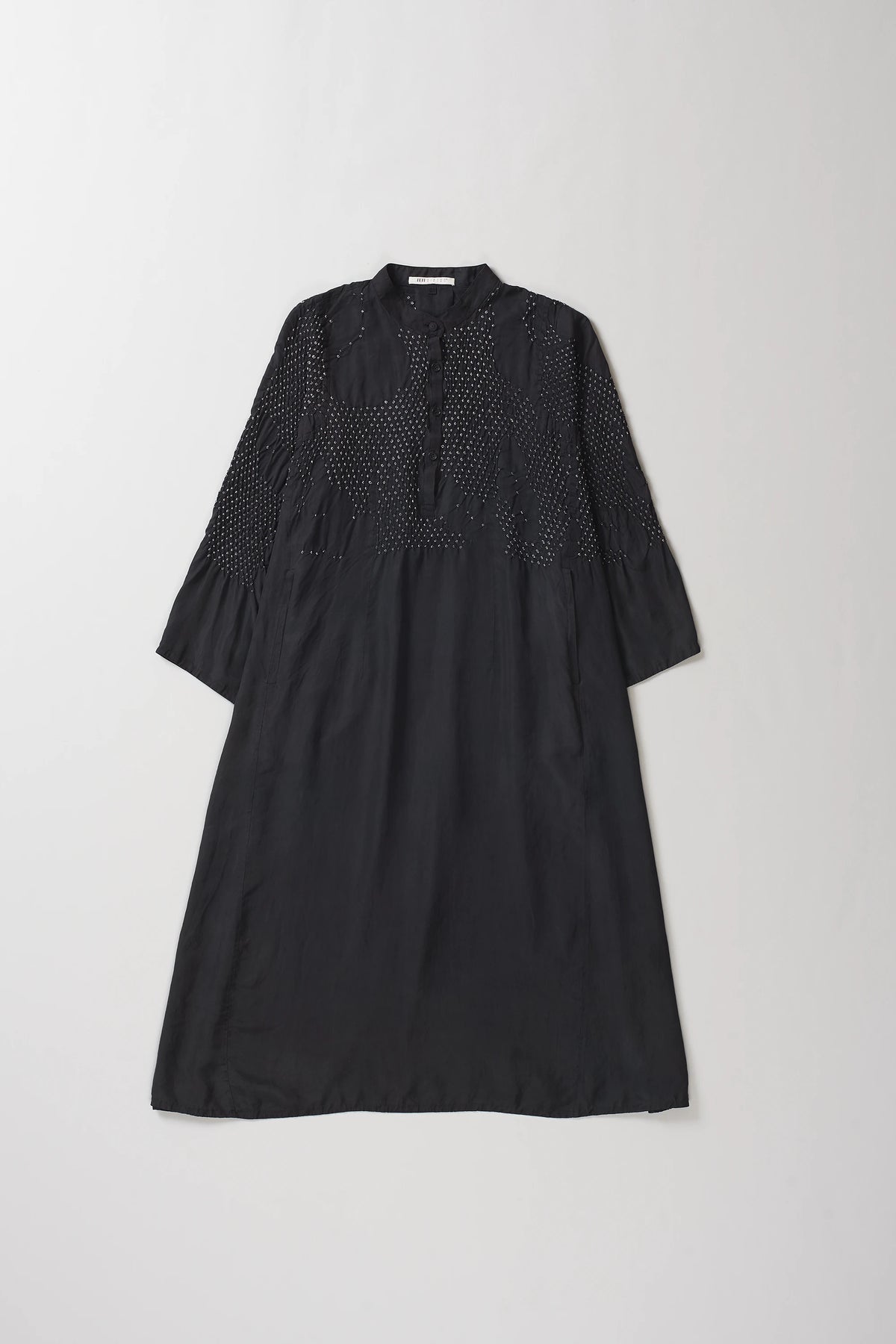 Black Flared Bandhani Dress