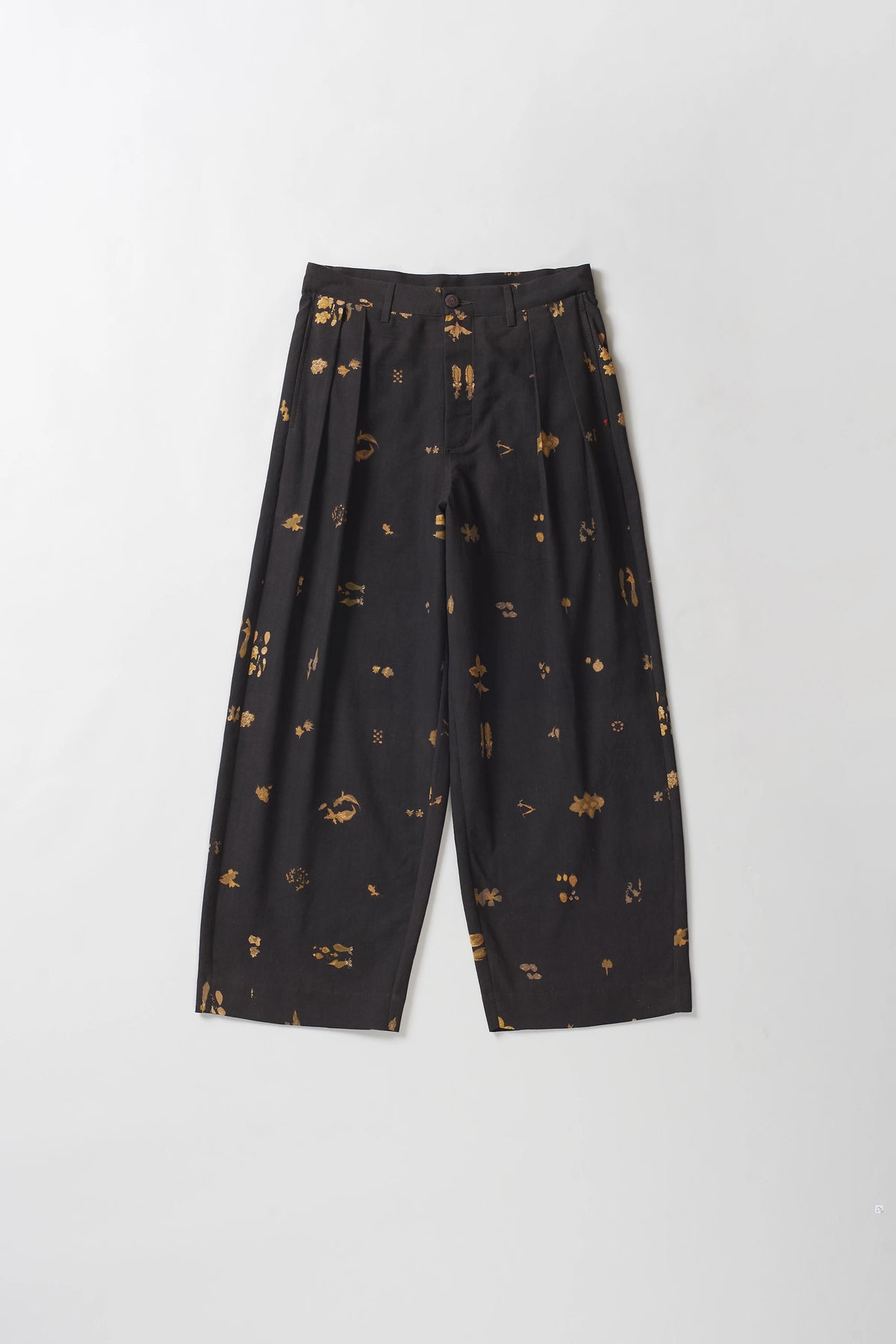 Screen Print Black Wide Leg Trousers