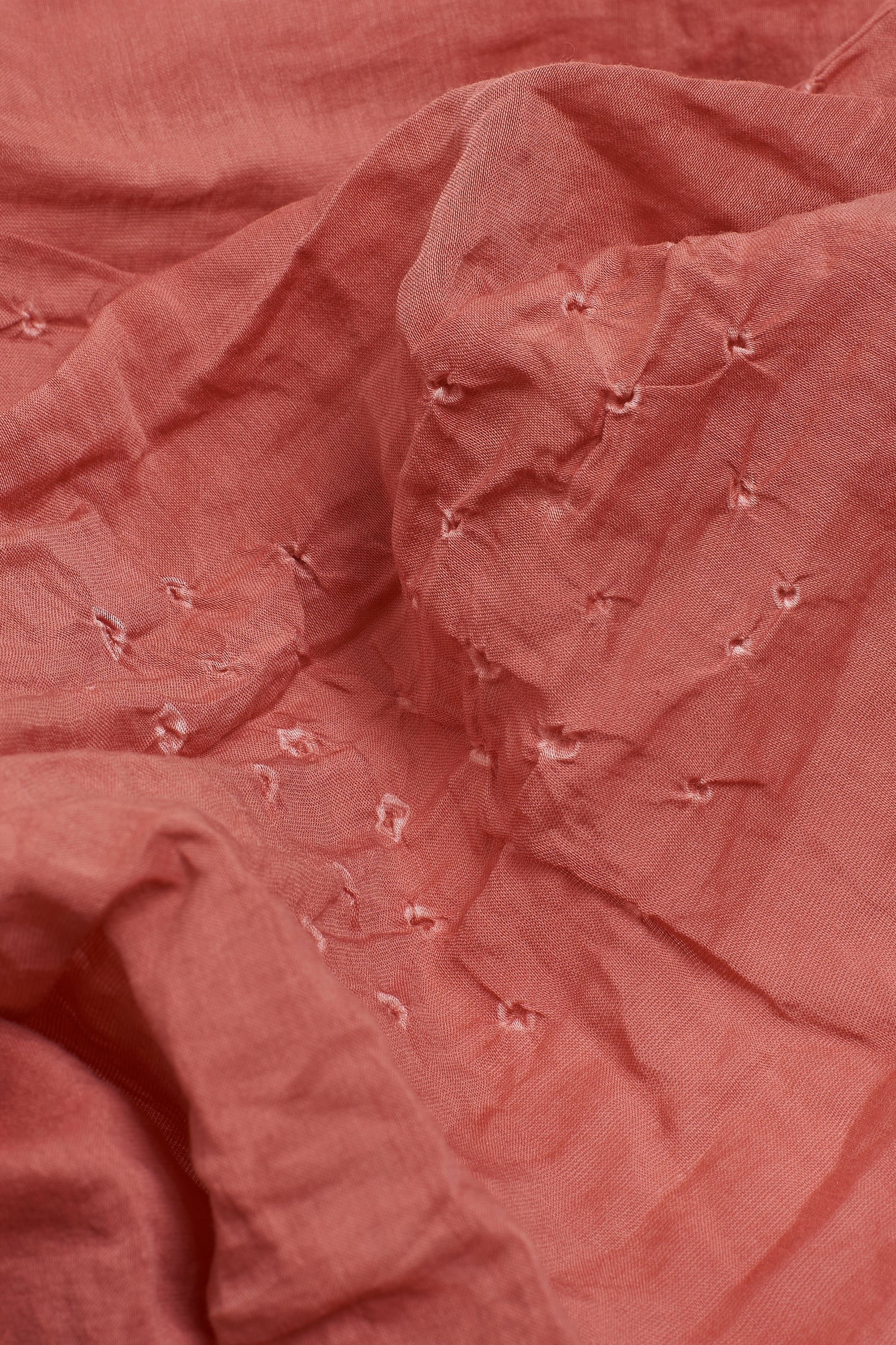 PINK WOOD SILK WITH BANDHANI SCARF