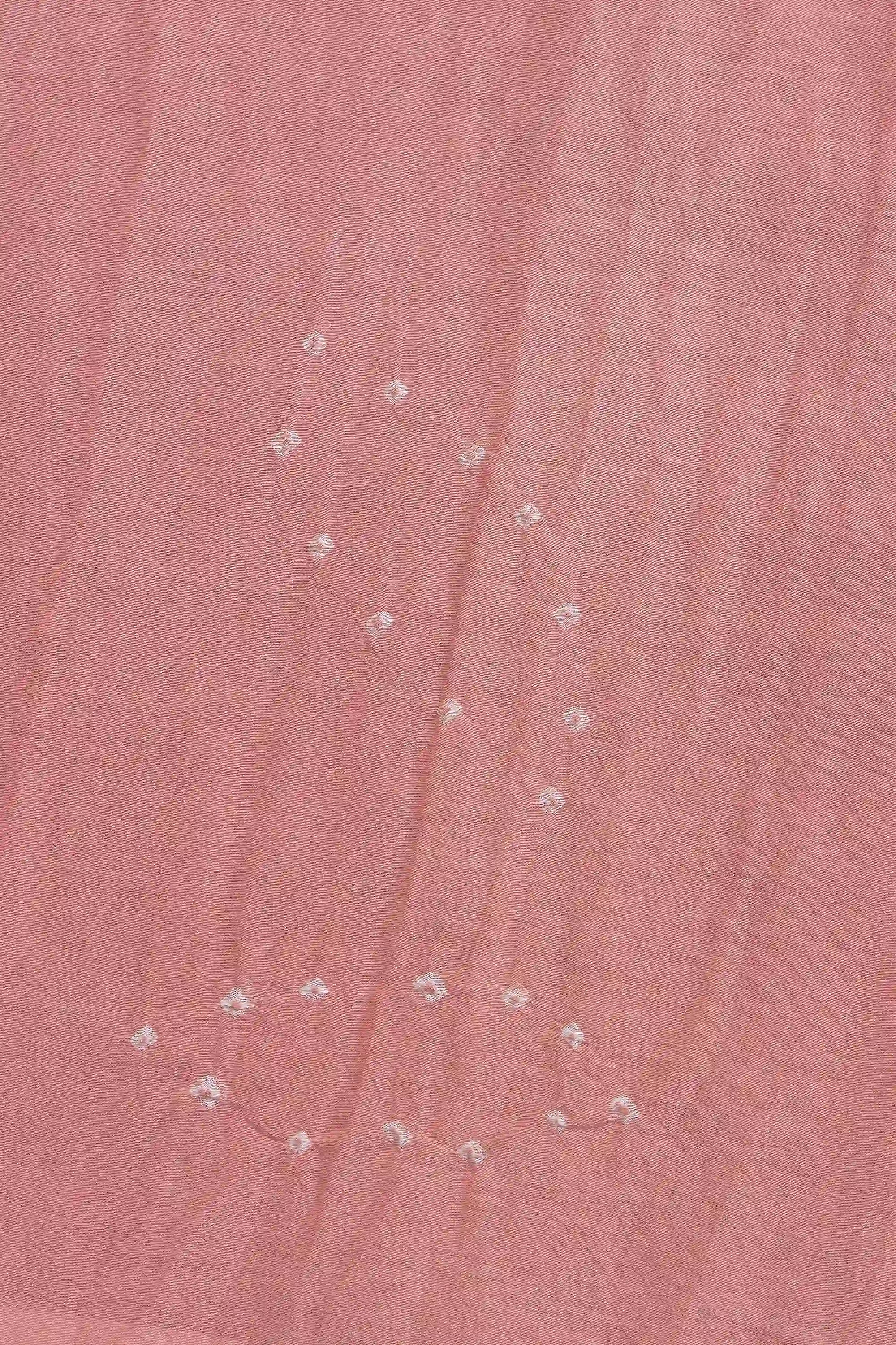 Pink Wood Silk with Bandhani Scarf