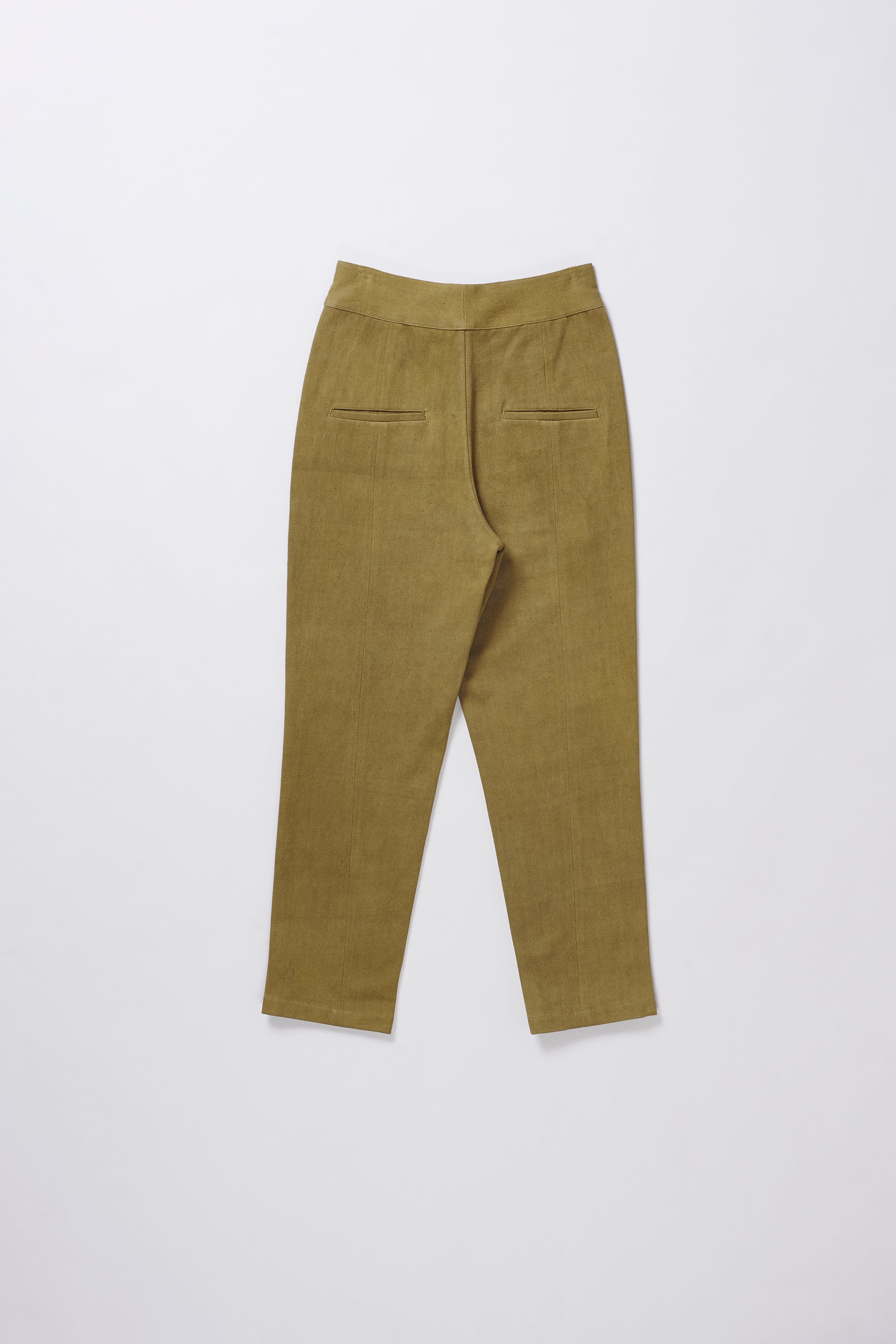 TAPERED HANDSPUN AND HANDWOVEN DENIM TROUSERS