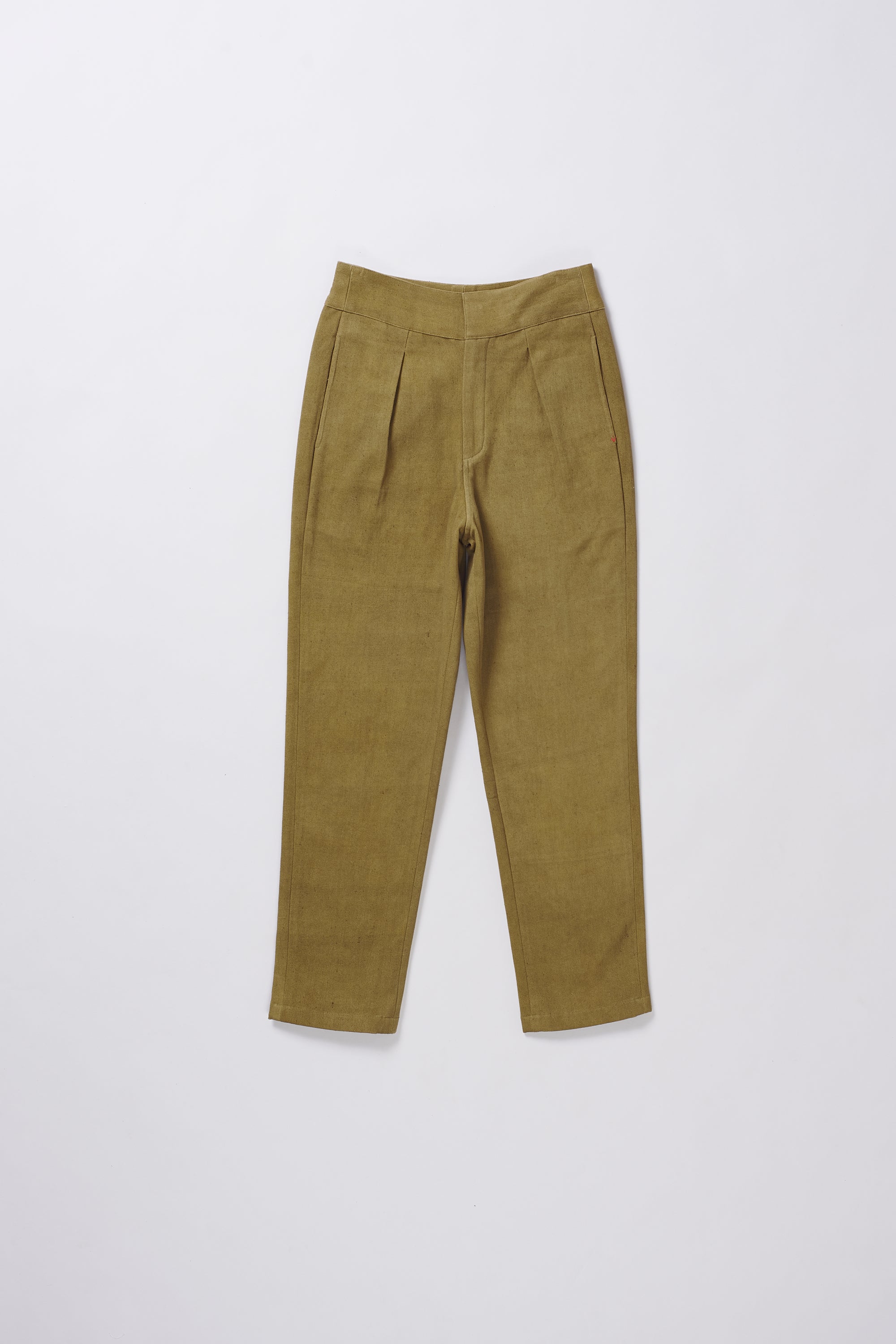 TAPERED HANDSPUN AND HANDWOVEN DENIM TROUSERS