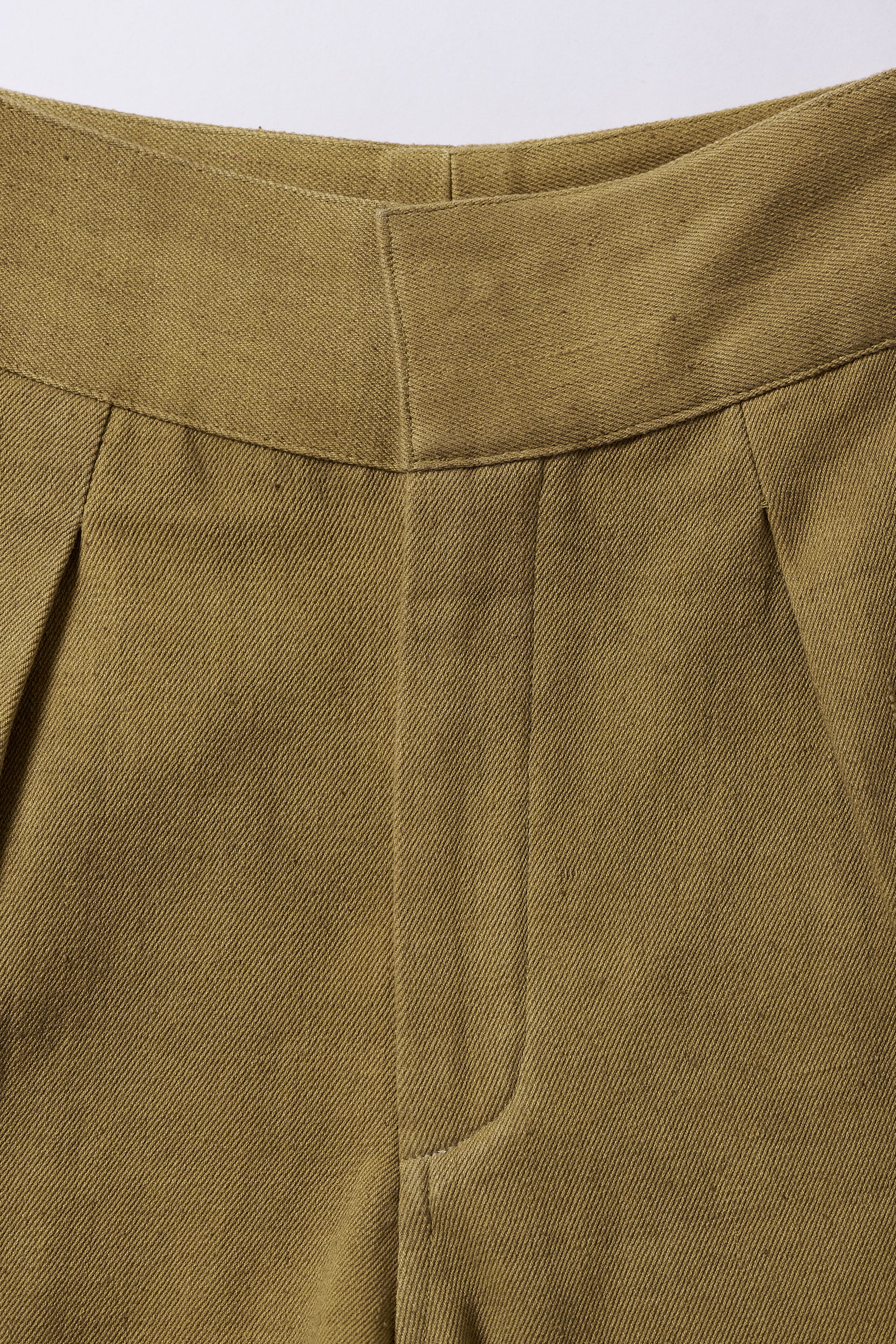 TAPERED HANDSPUN AND HANDWOVEN DENIM TROUSERS