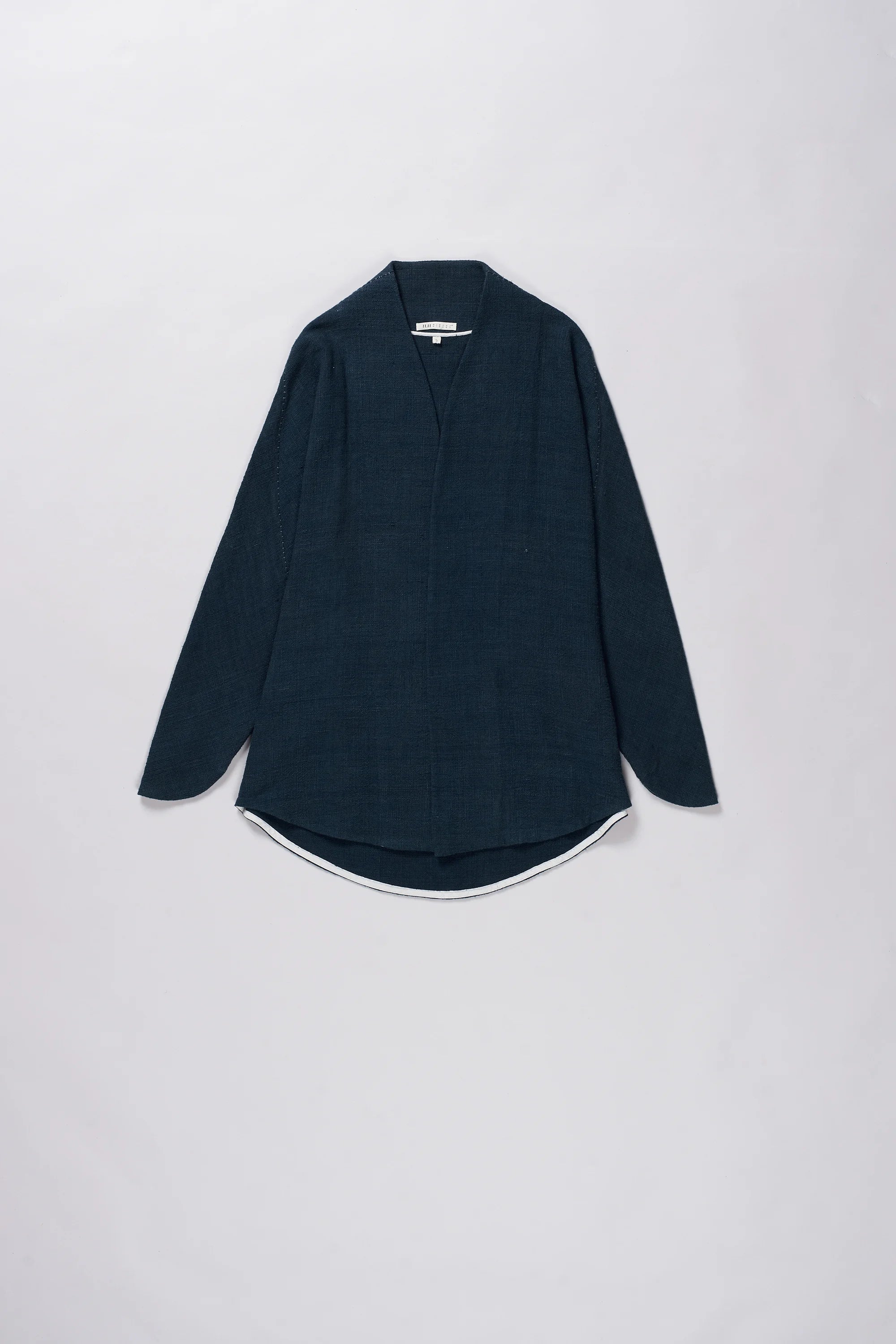 handspun textured shrug in estate blue