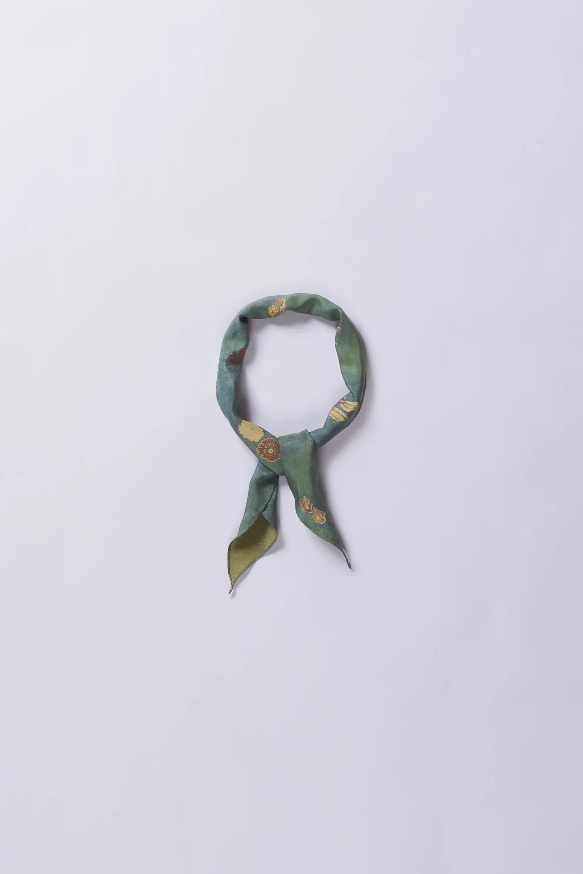 Leaf Green Screen Printed Silk Bandana