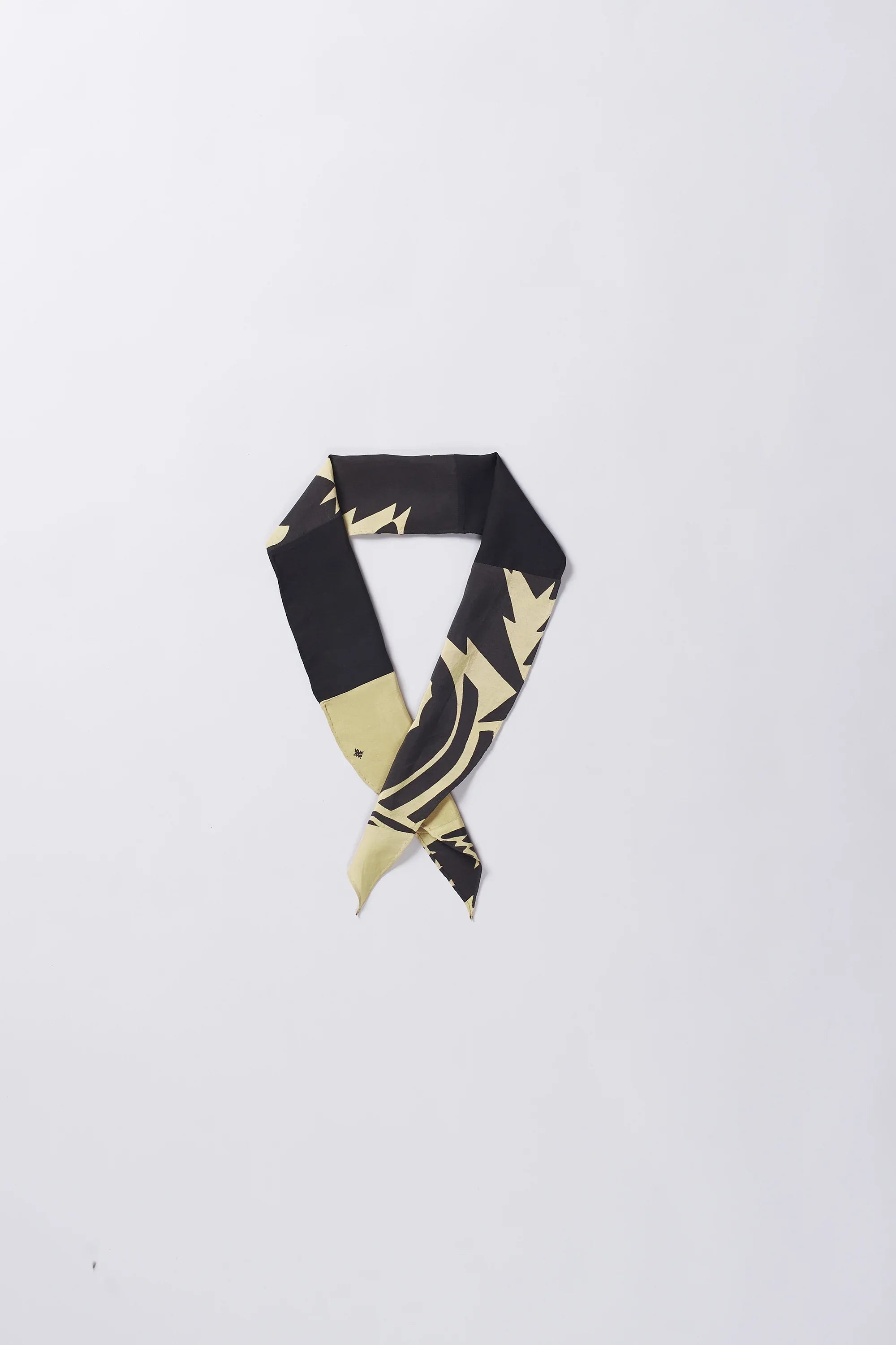 Silk Patchwork Bandana in Charcoal