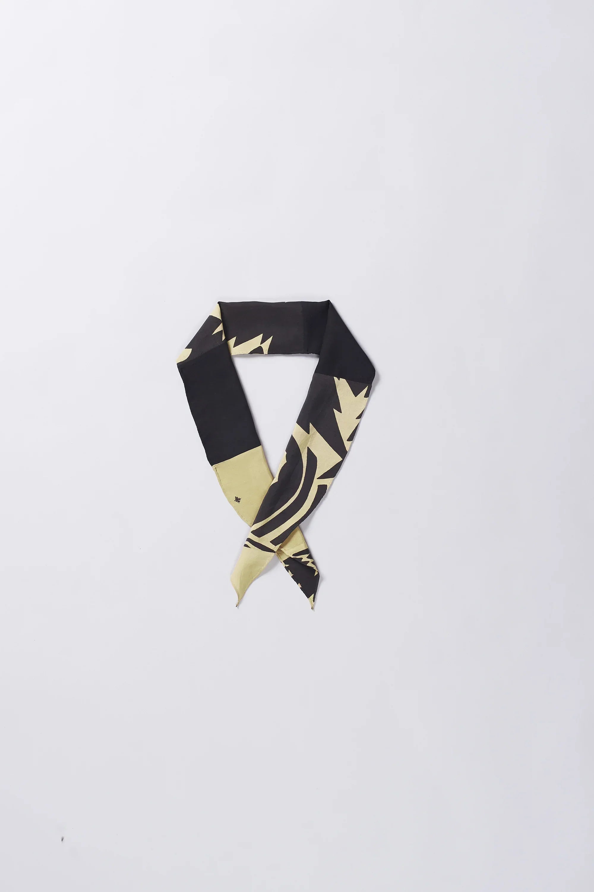 Silk Patchwork Bandana in Charcoal