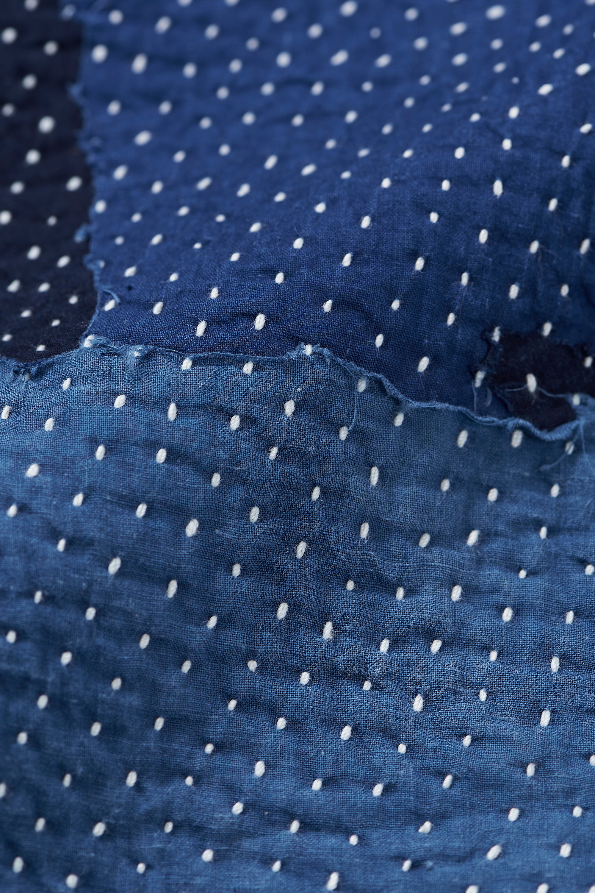 INDIGO COTTON KANTHA PATCHWORK SHIRT