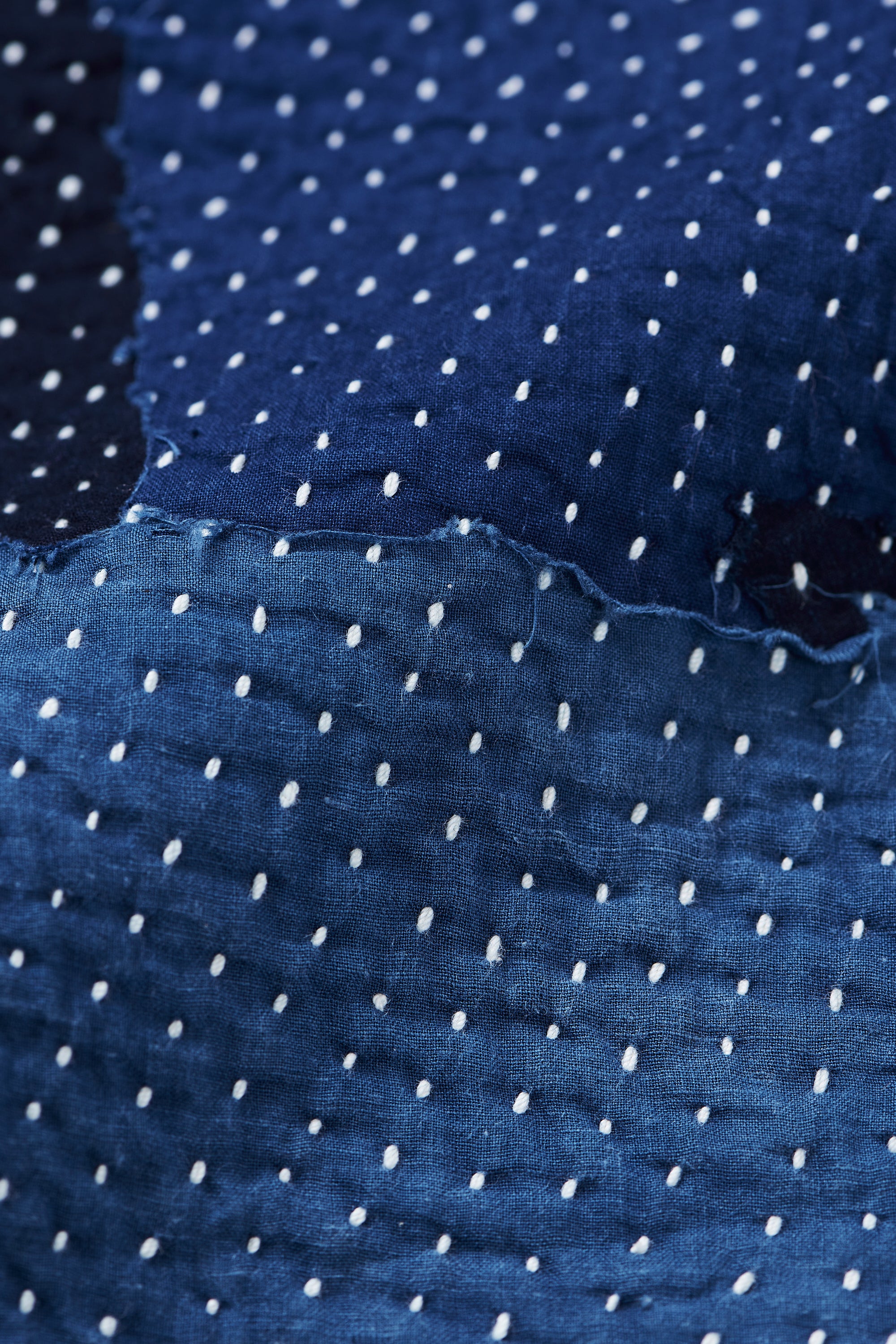INDIGO COTTON KANTHA PATCHWORK SHIRT