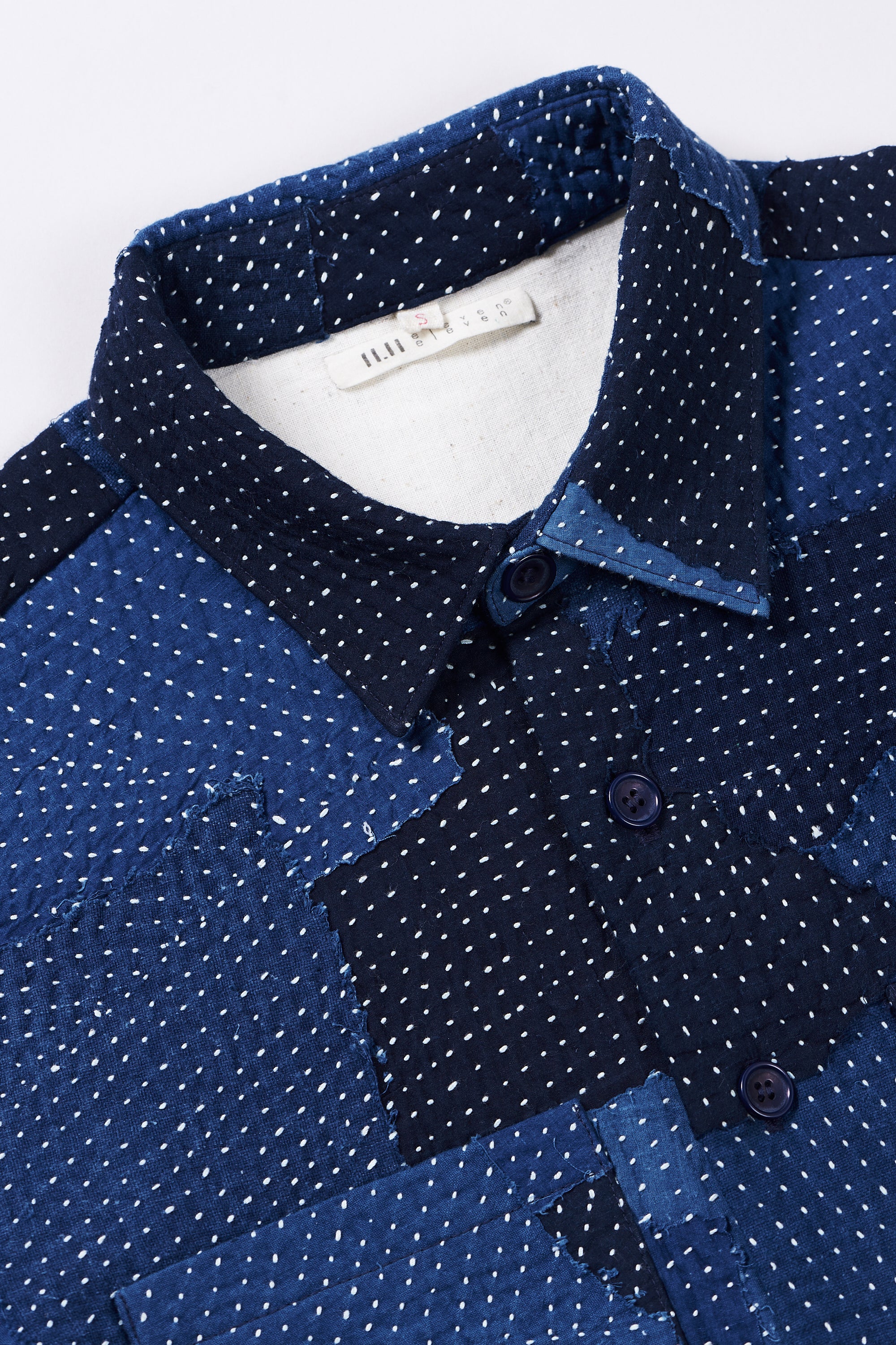 INDIGO COTTON KANTHA PATCHWORK SHIRT