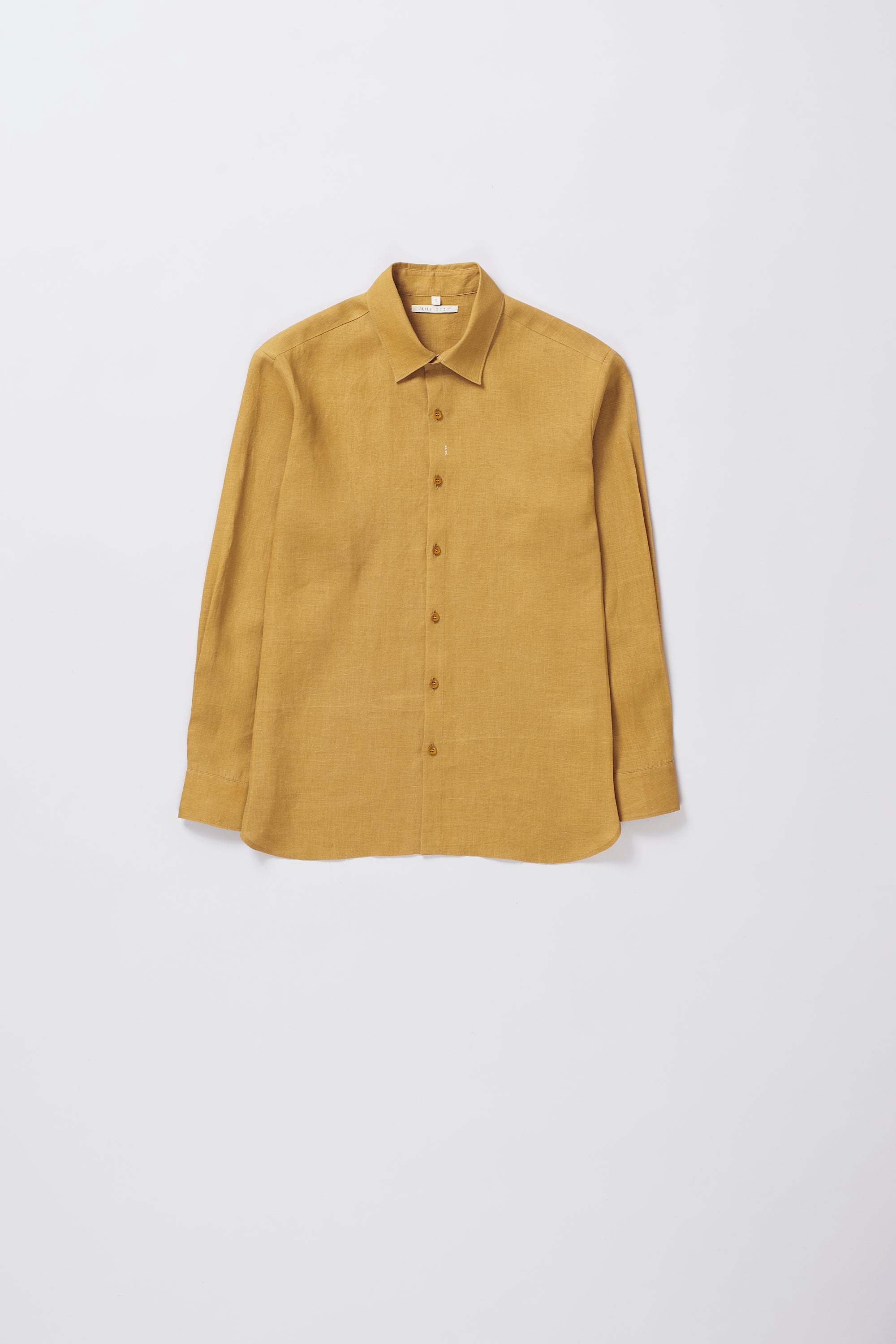RELAXED FIT LINEN SHIRT IN MUSTARD YELLOW
