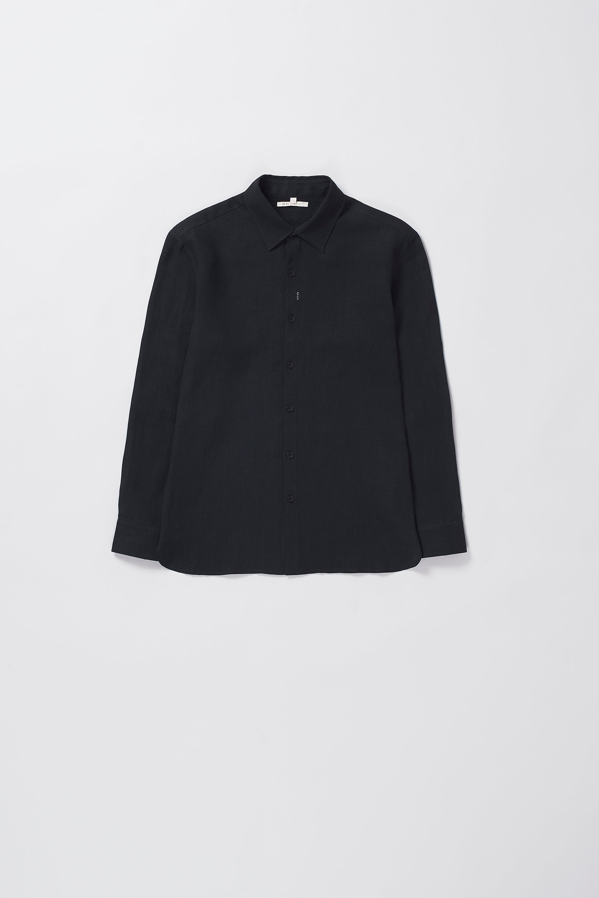 Relaxed Fit Linen Shirt in Black