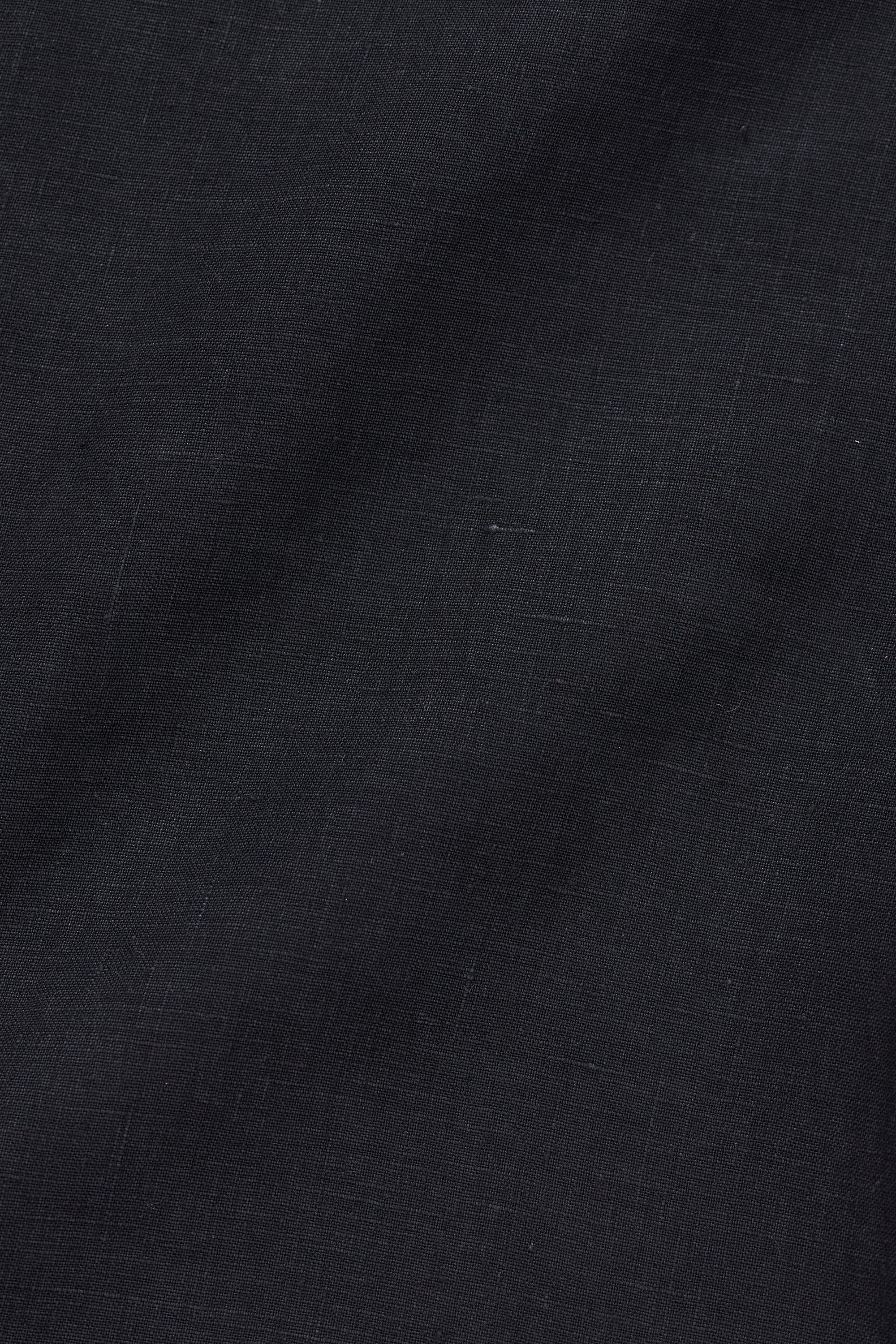 Relaxed Fit Linen Shirt in Black