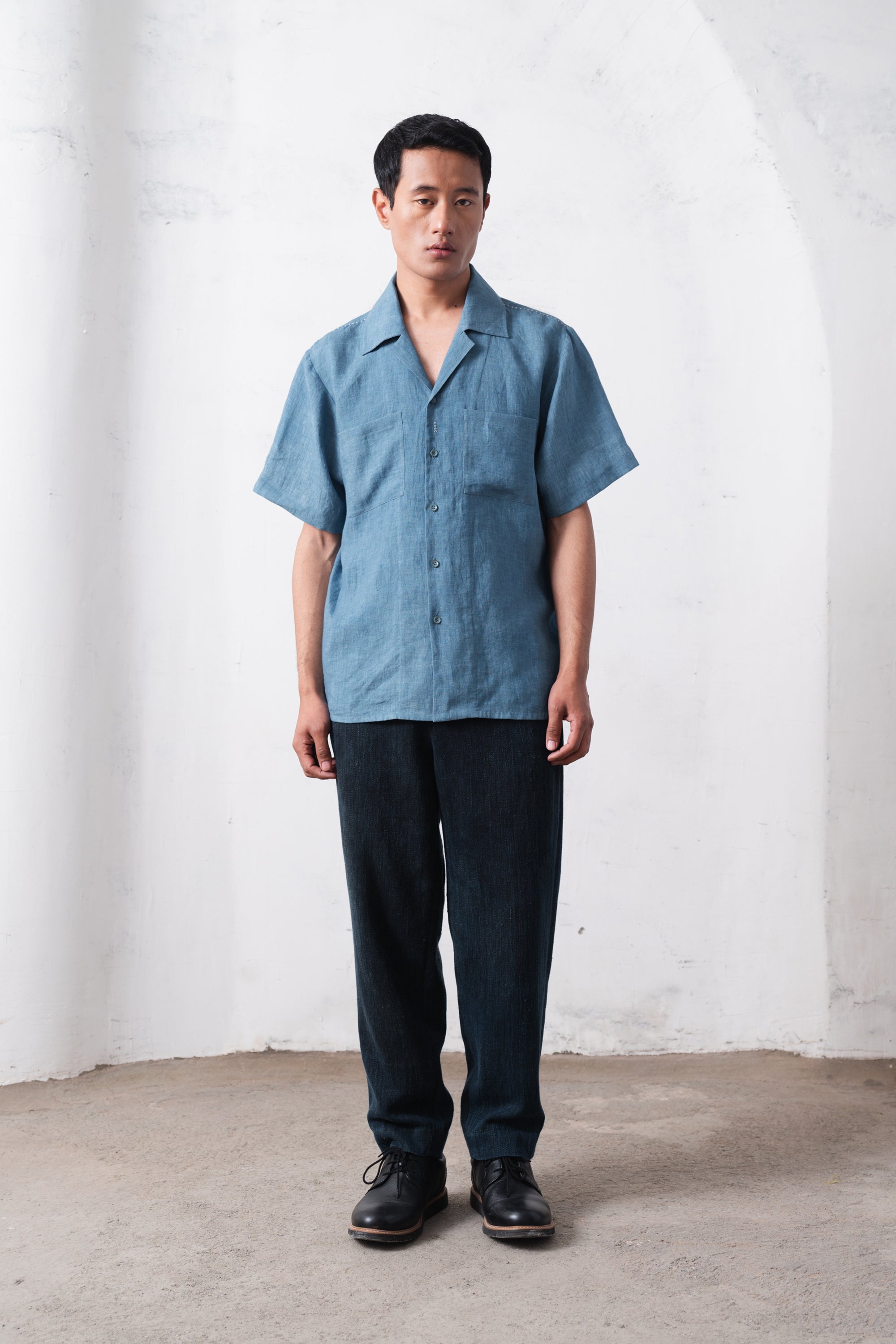 Powder Blue Camp Shirt