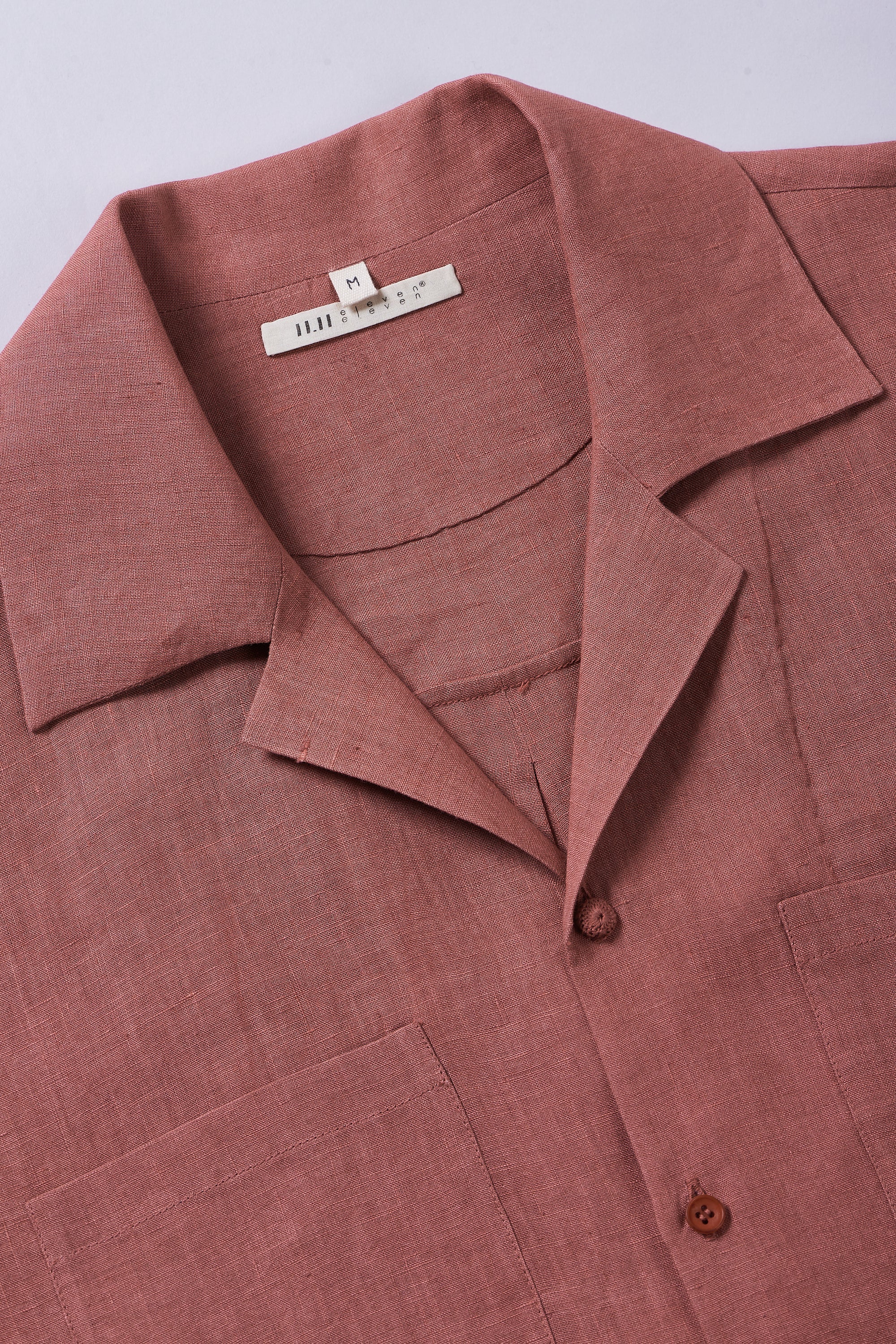 LINEN CAMP COLLAR SHIRT