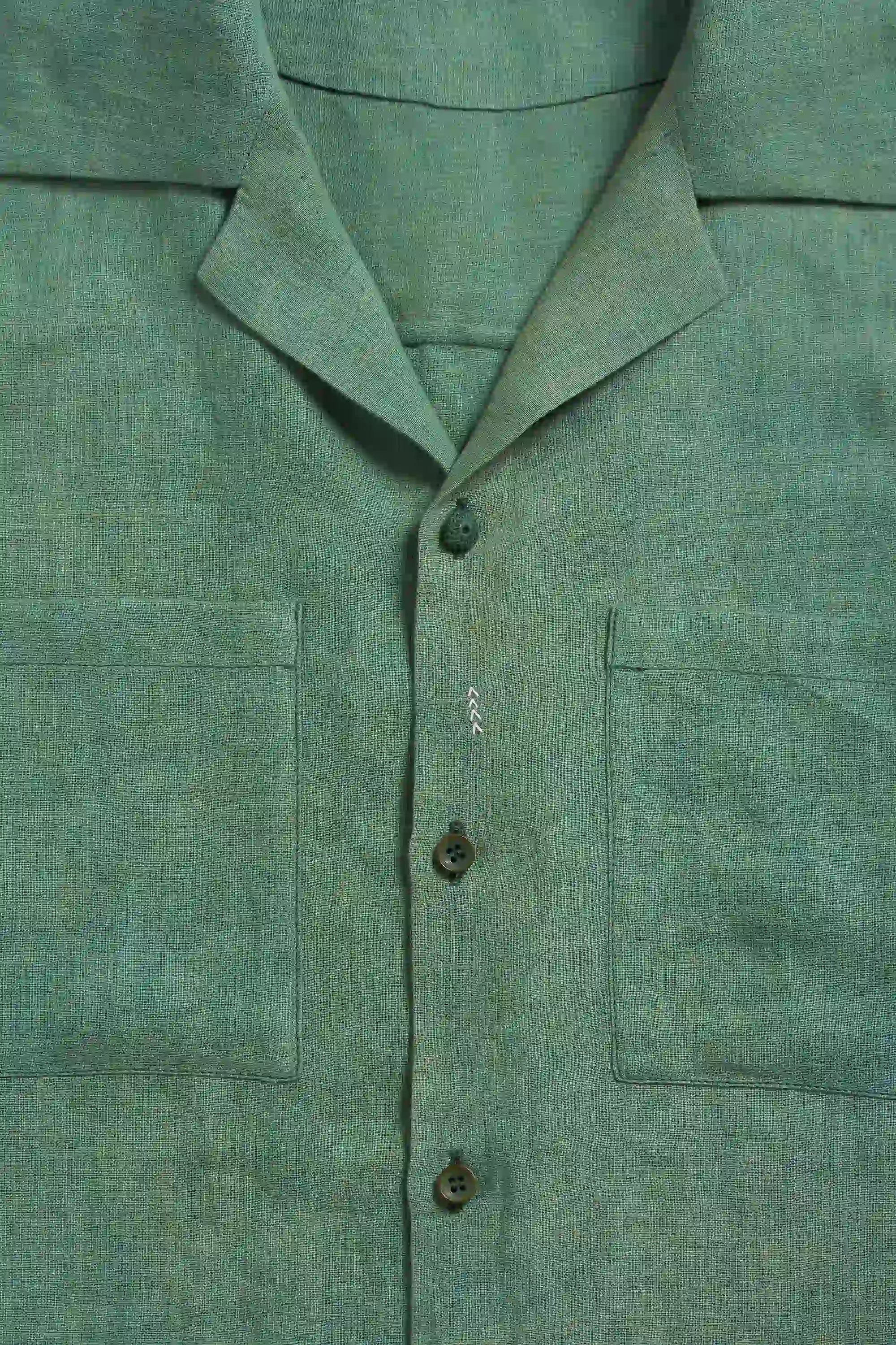 Turf Green Relaxed Linen Shirt