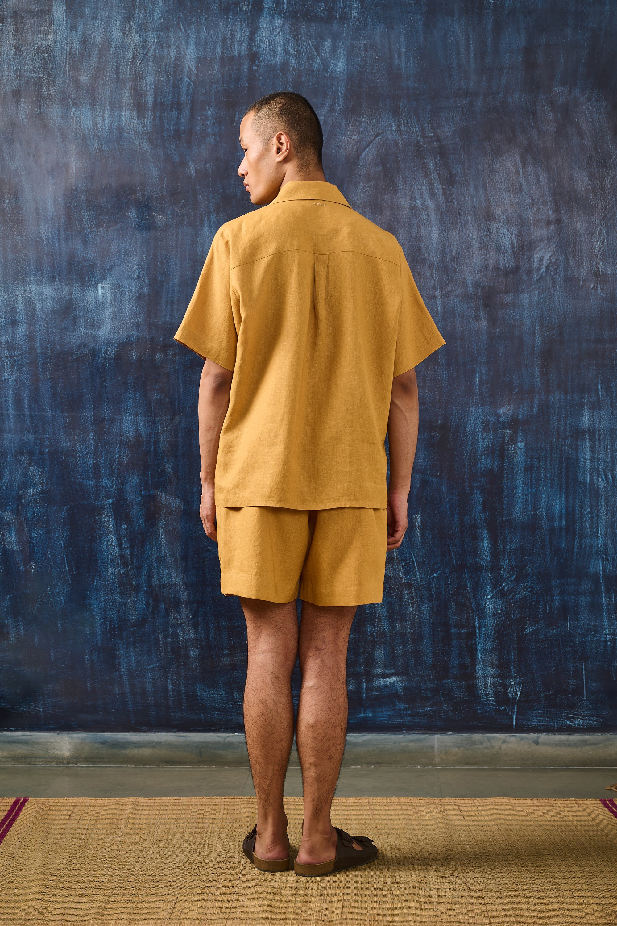 LINEN CAMP COLLAR SHIRT