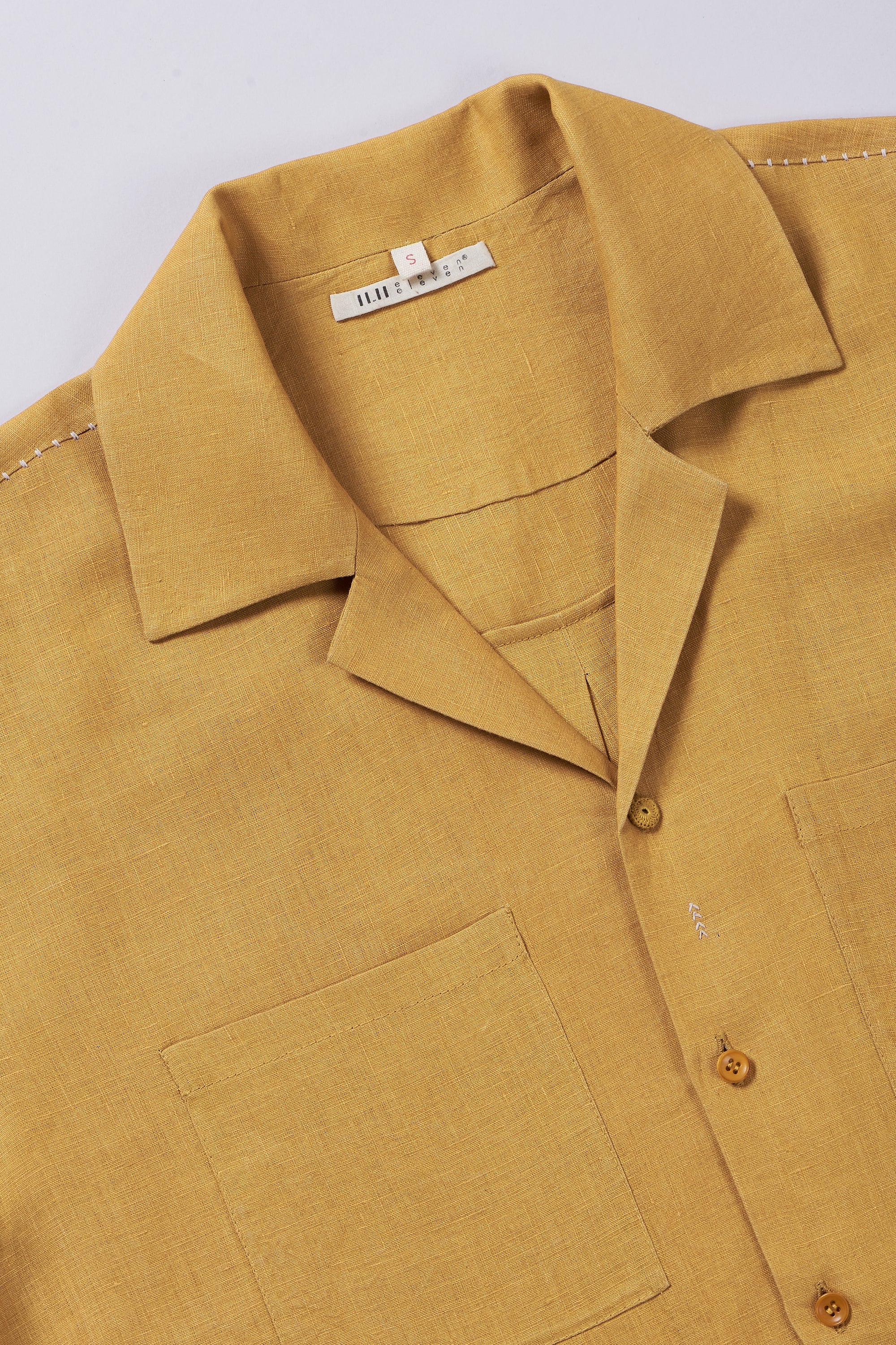 LINEN CAMP COLLAR SHIRT