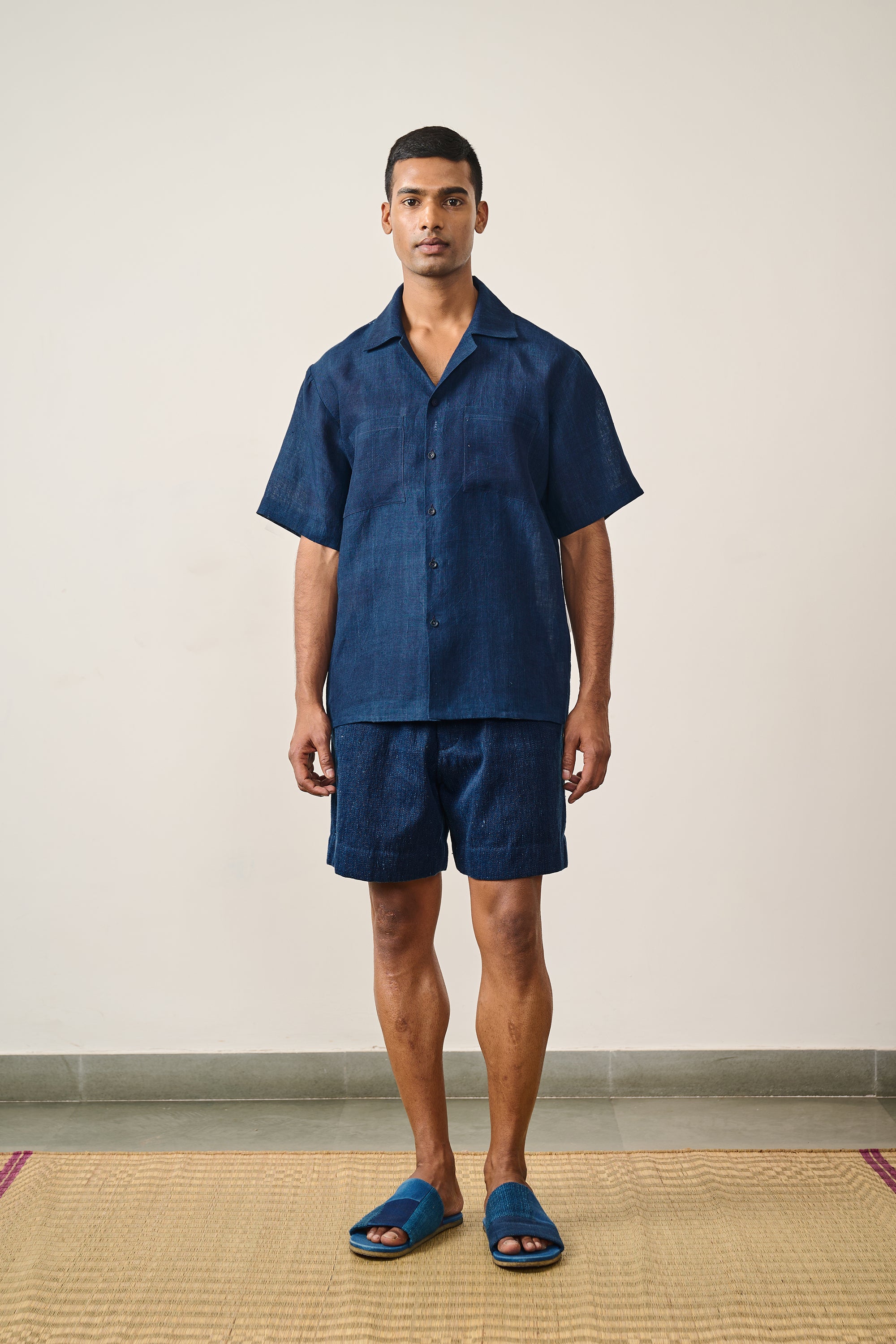 INDIGO CAMP COLLAR SHIRT