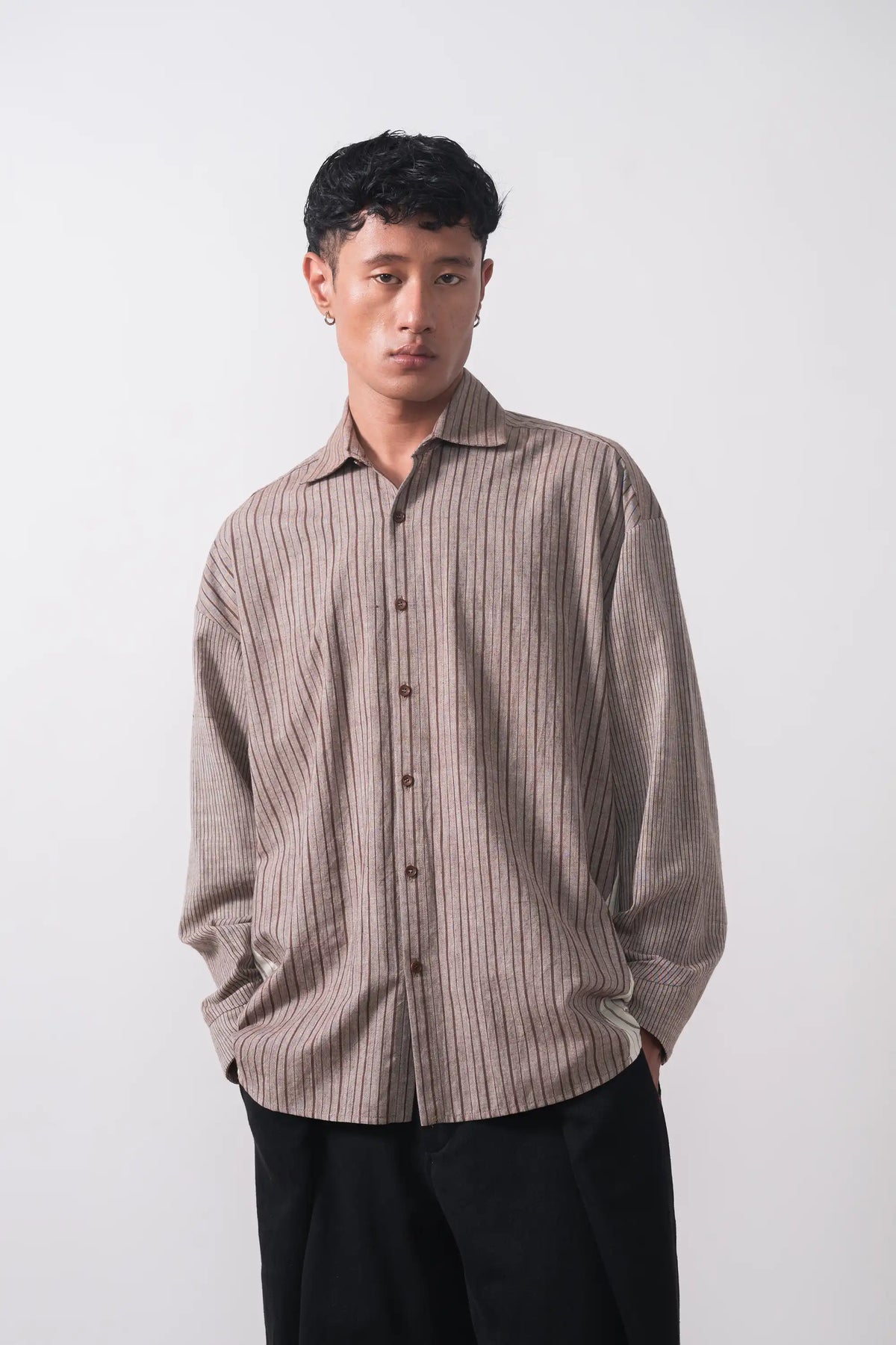 Sculpted Sleeve Cotton Shirt