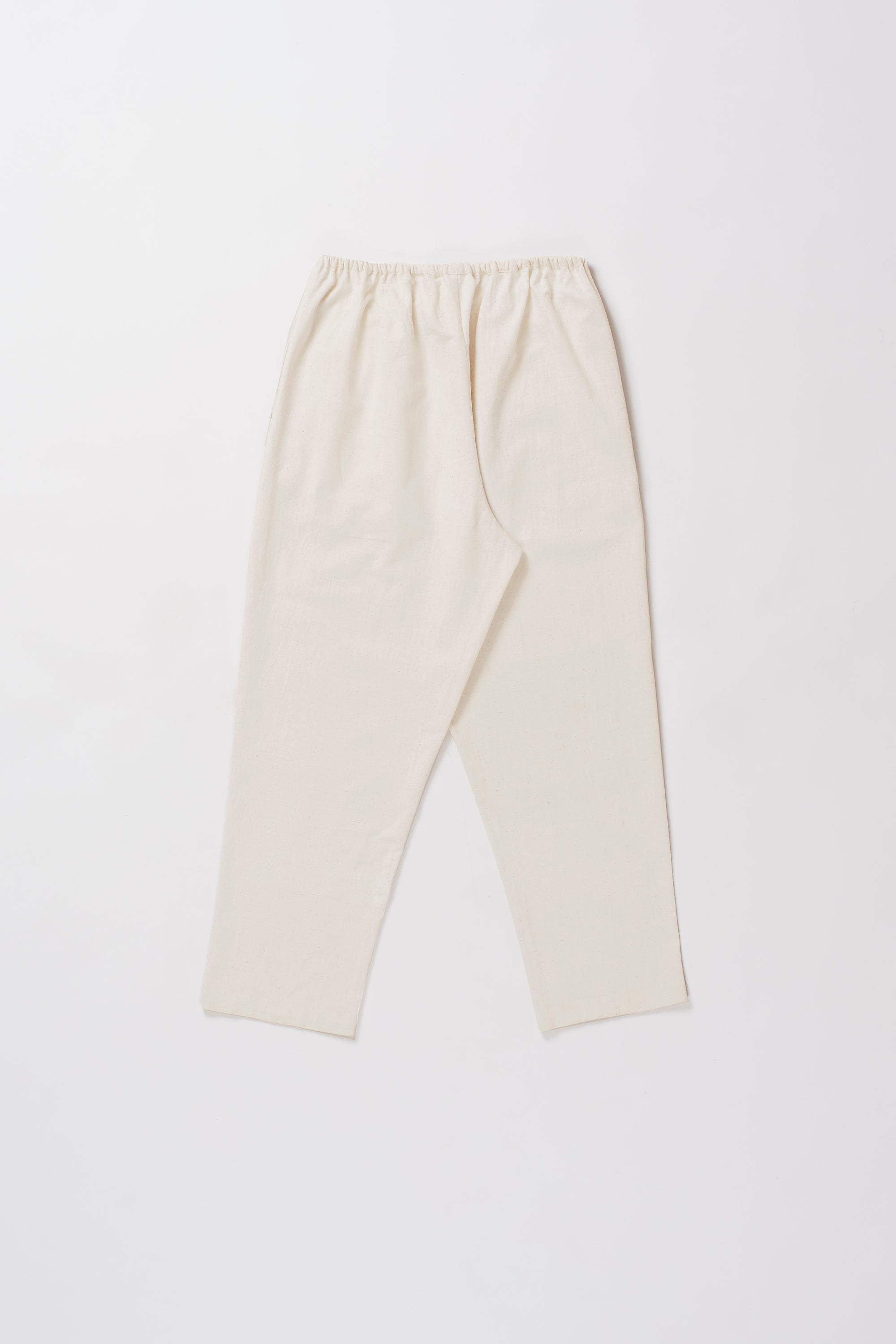 ELASTICATED WAIST ECRU PANTS