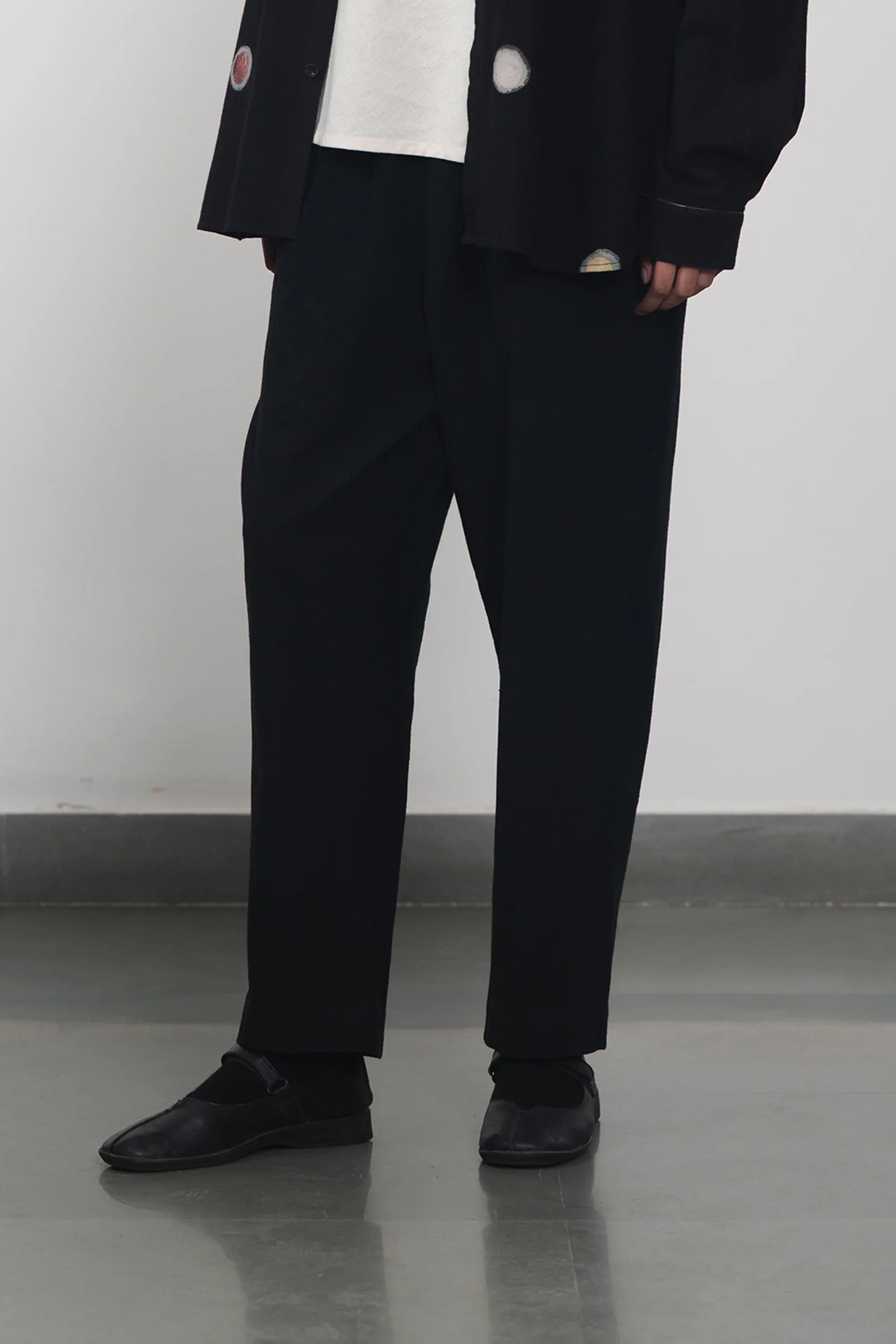 Cotton Elastic Pants in Black