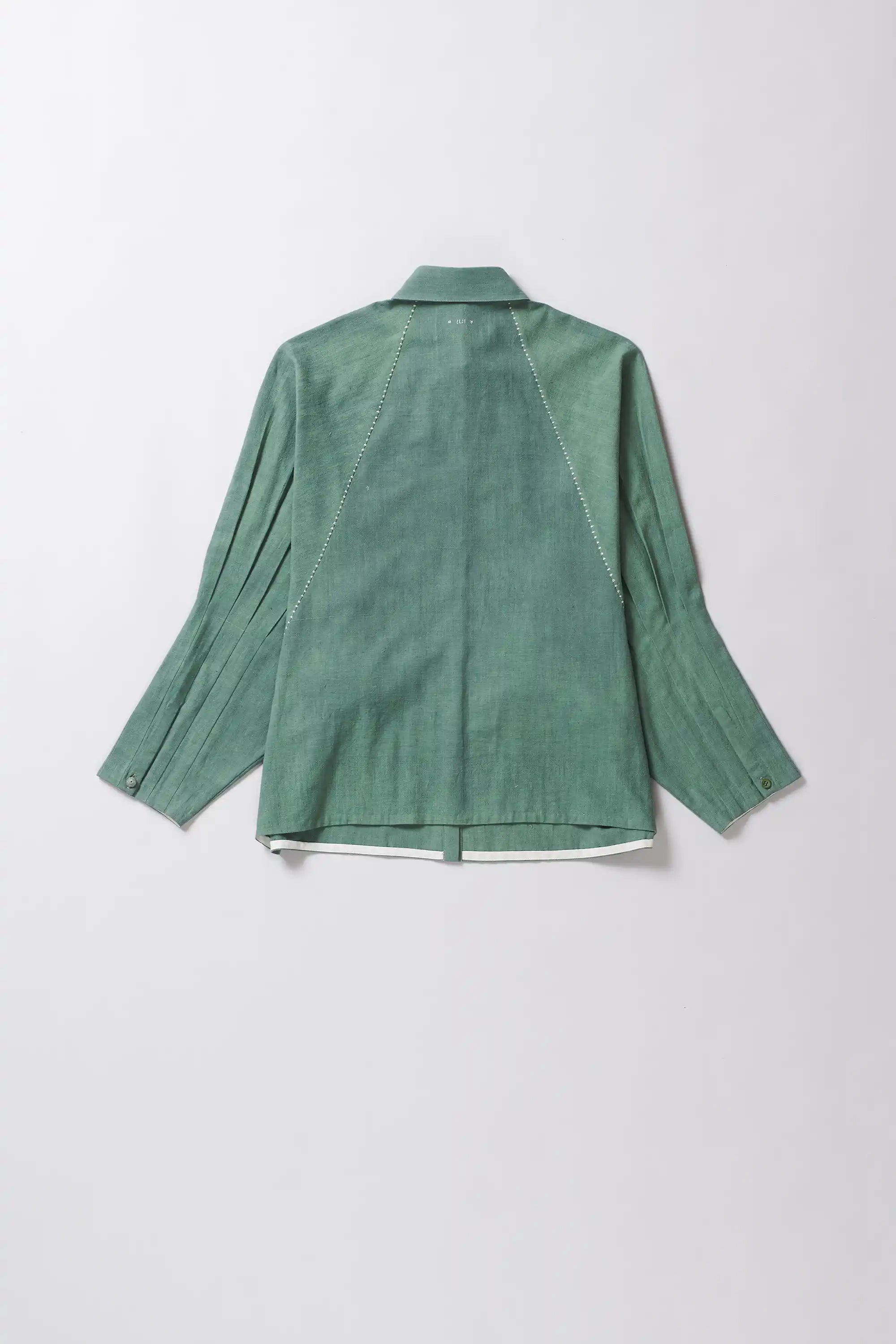 Turf green women shirt with full-sleeves