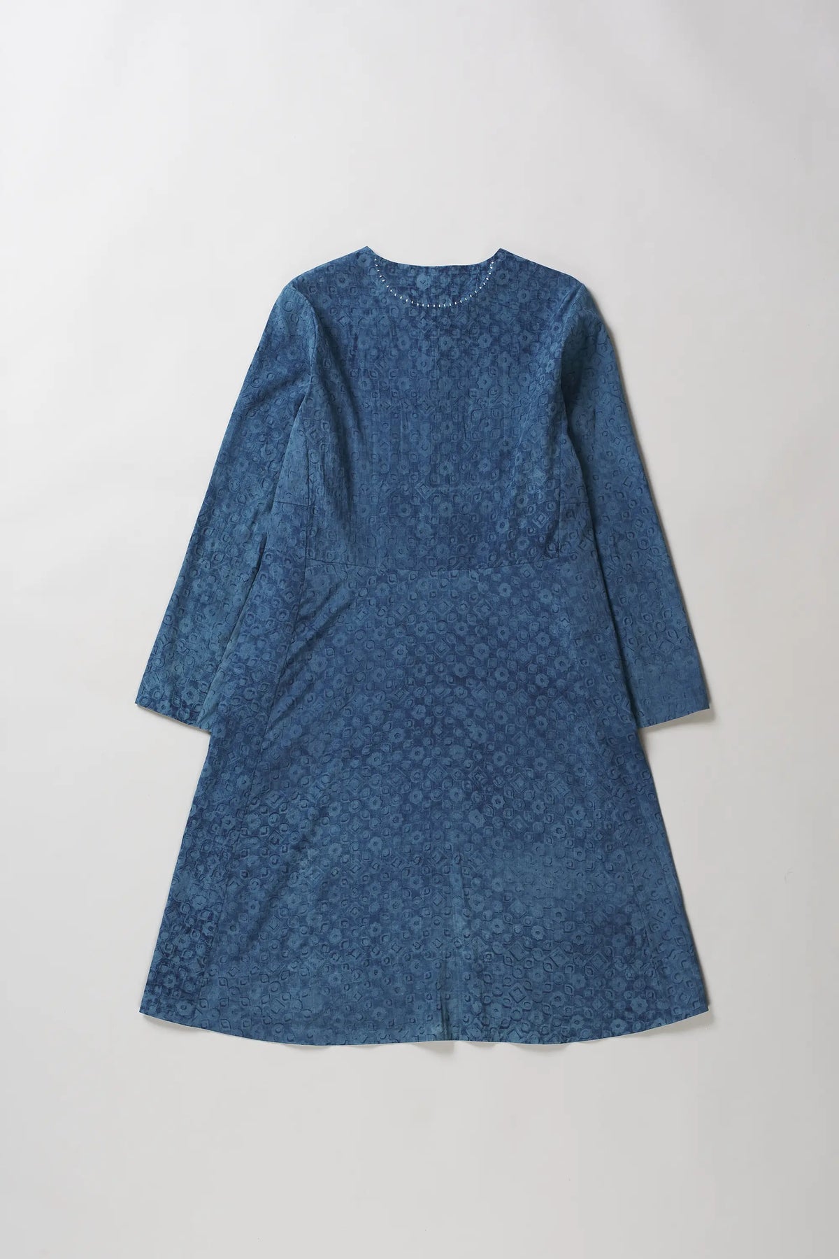 Medium Indigo with Block Print Dress