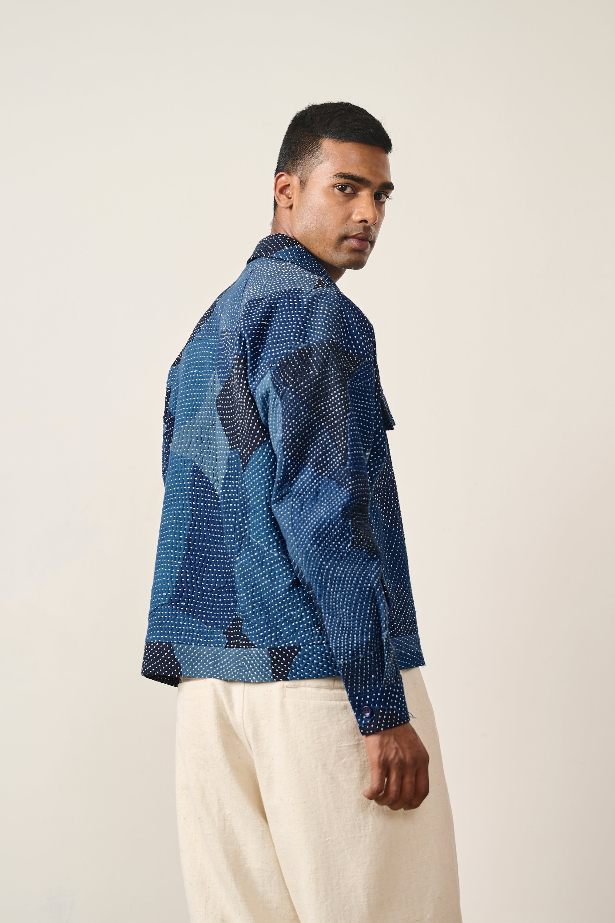 KANTHA PATCHWORK BUTTON DOWN JACKET