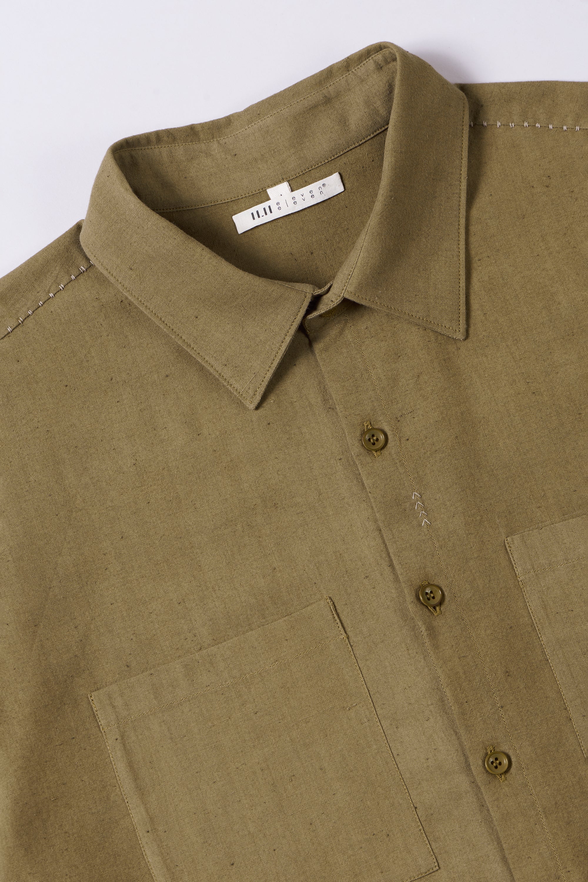 KHAKI GREEN HALF SLEEVE SHIRT