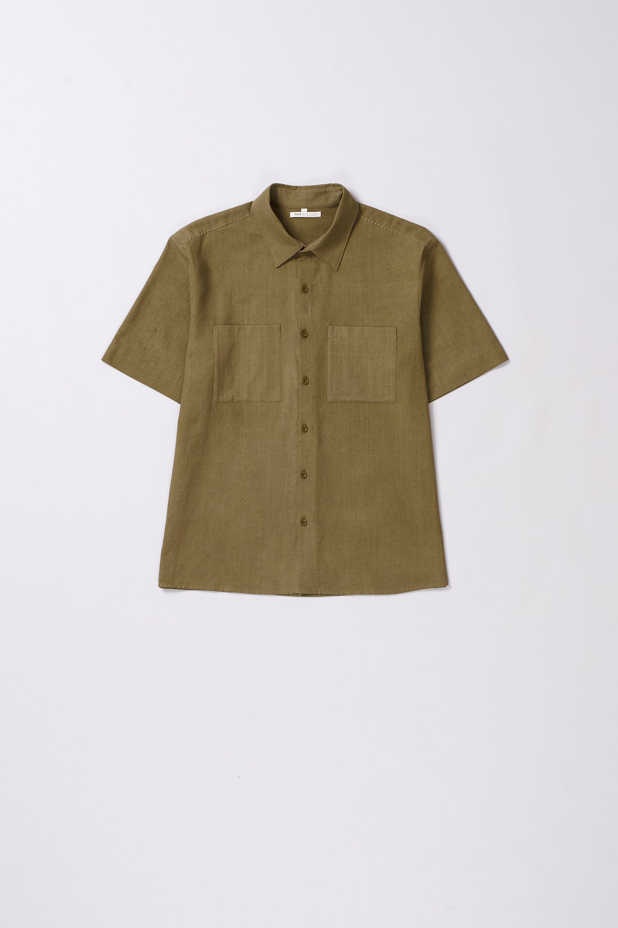 KHAKI GREEN HALF SLEEVE SHIRT