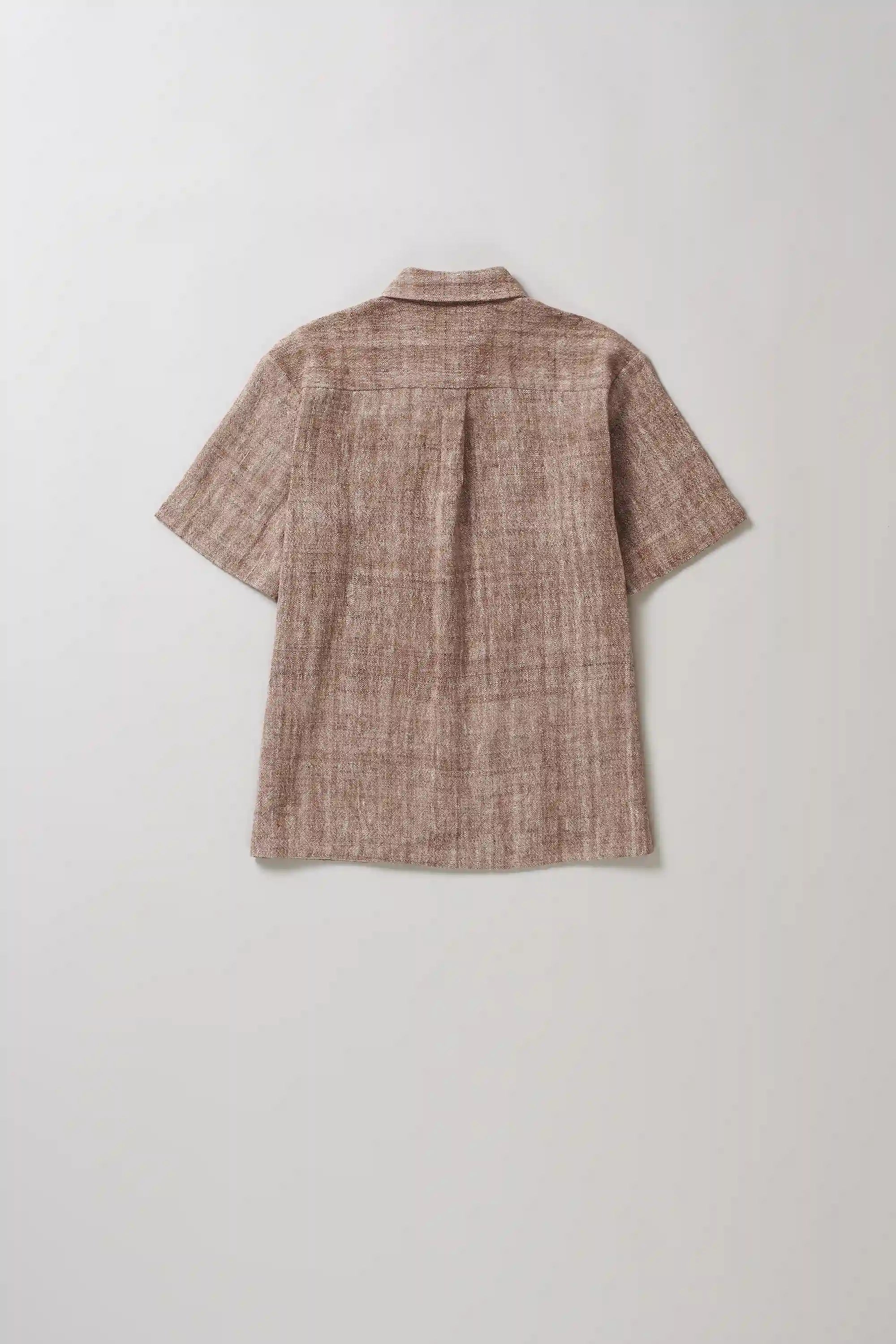 Back image of burnt umber cotton shirt