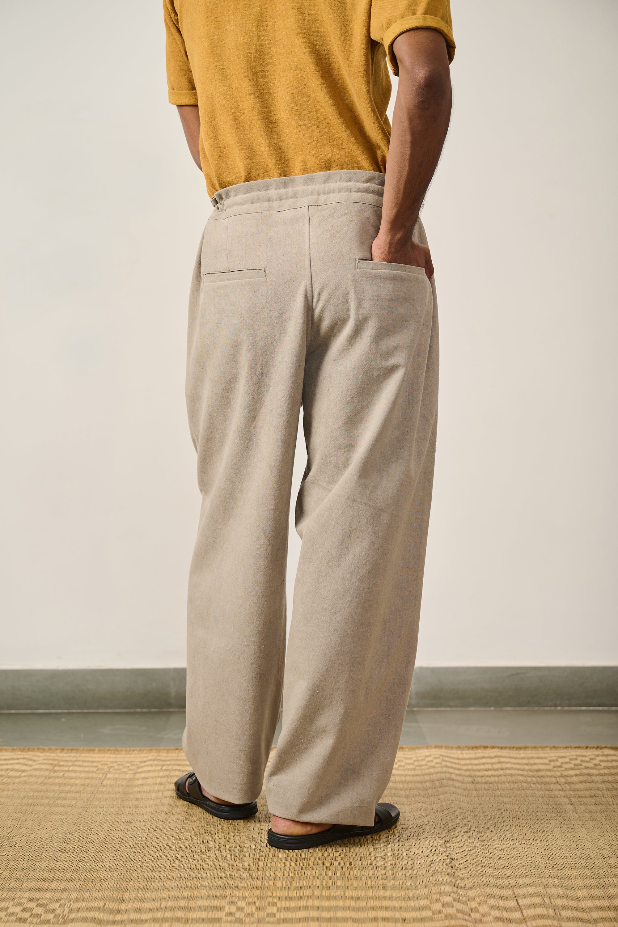 UNISEX COTTON TROUSERS IN SMOKE COLOR
