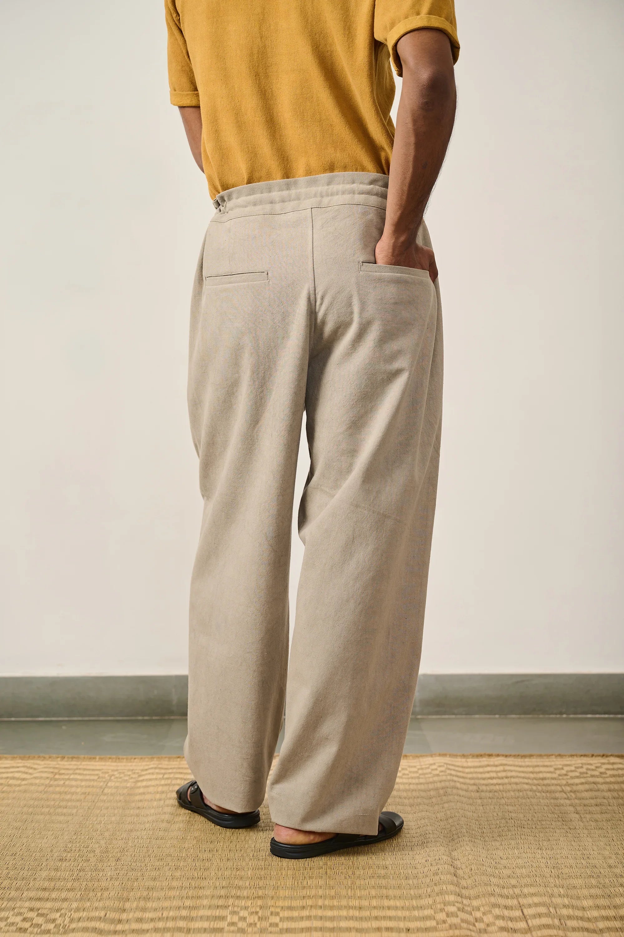 Handspun Organic Cotton Pant In Smoke