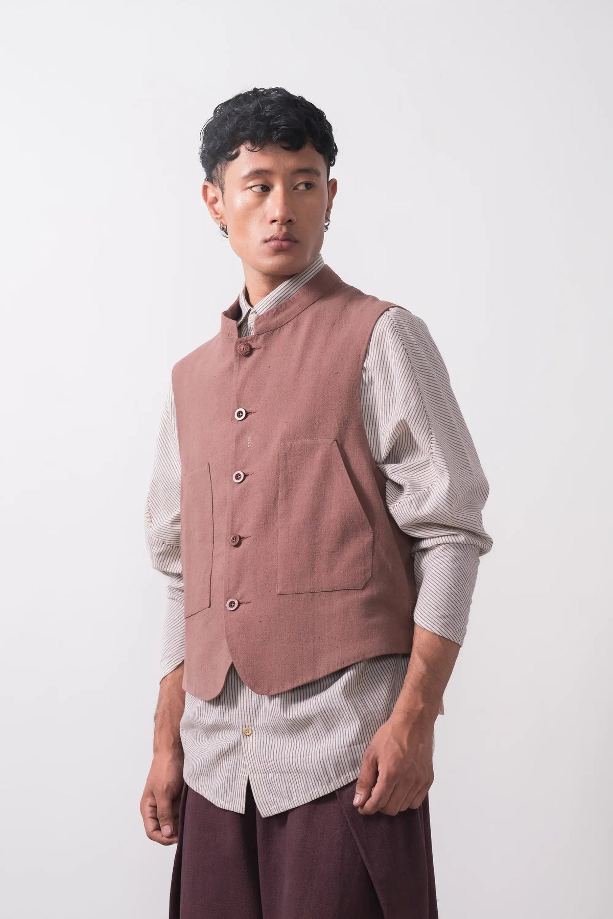 Dusky Mauve Relaxed Fit Vest