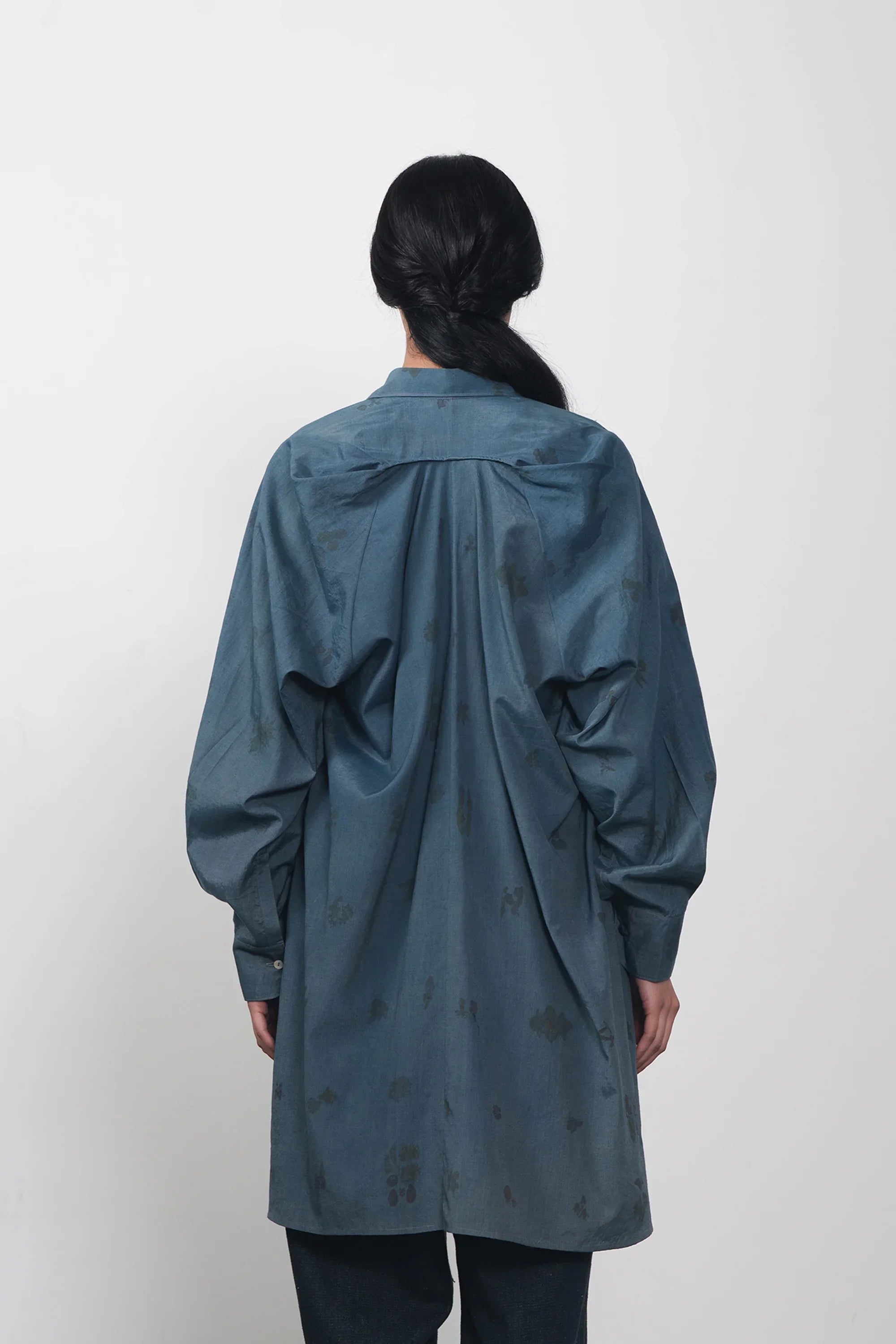 Flared Screen Printed Shirt Dress