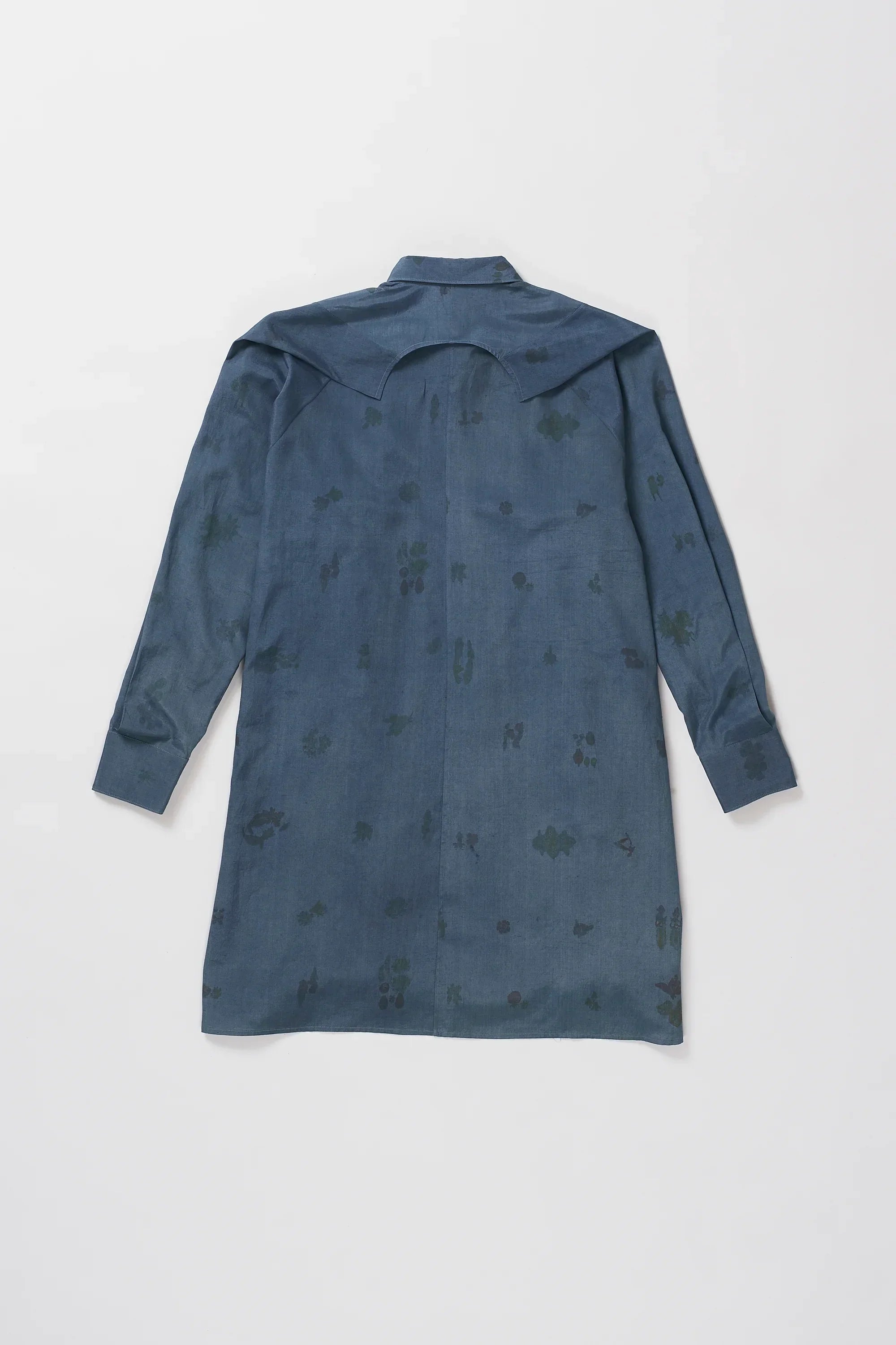 Flared Screen Printed Shirt Dress