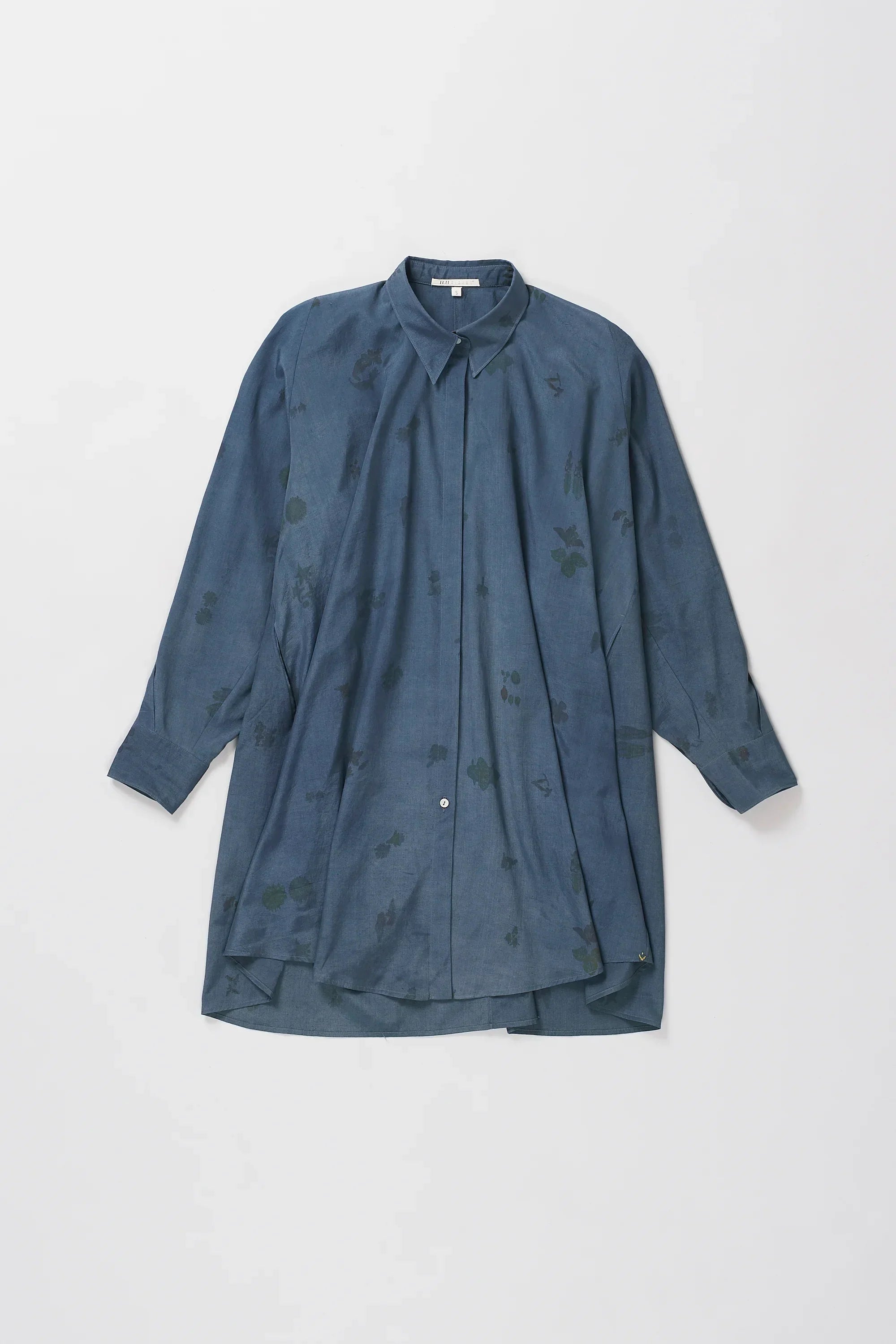 Flared Screen Printed Shirt Dress