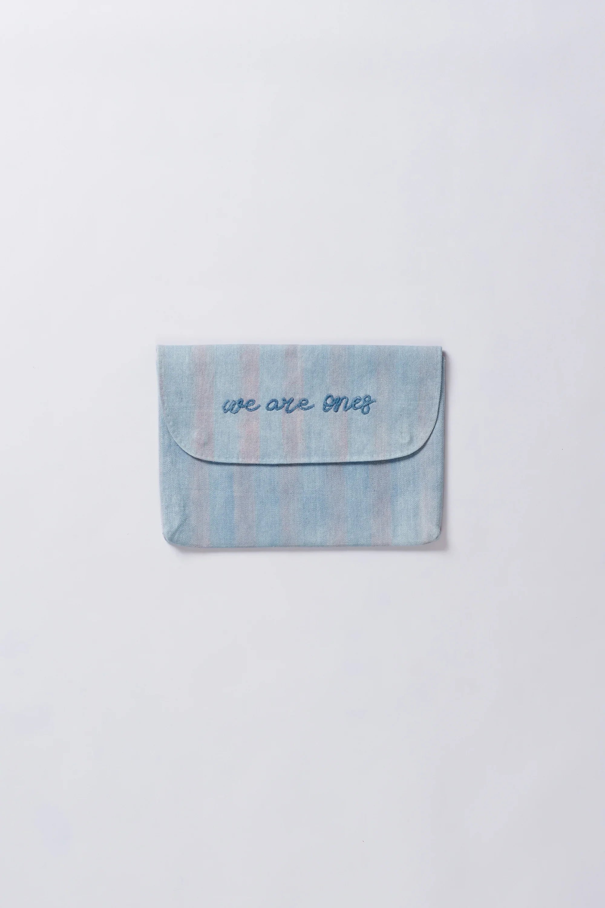 Screen Printed Laptop Sleeve in Light Indigo