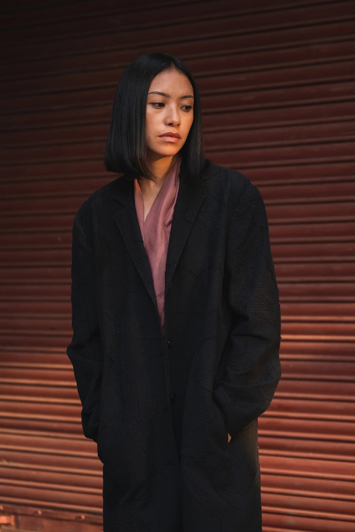 Black Oversized Patchwork Jacket