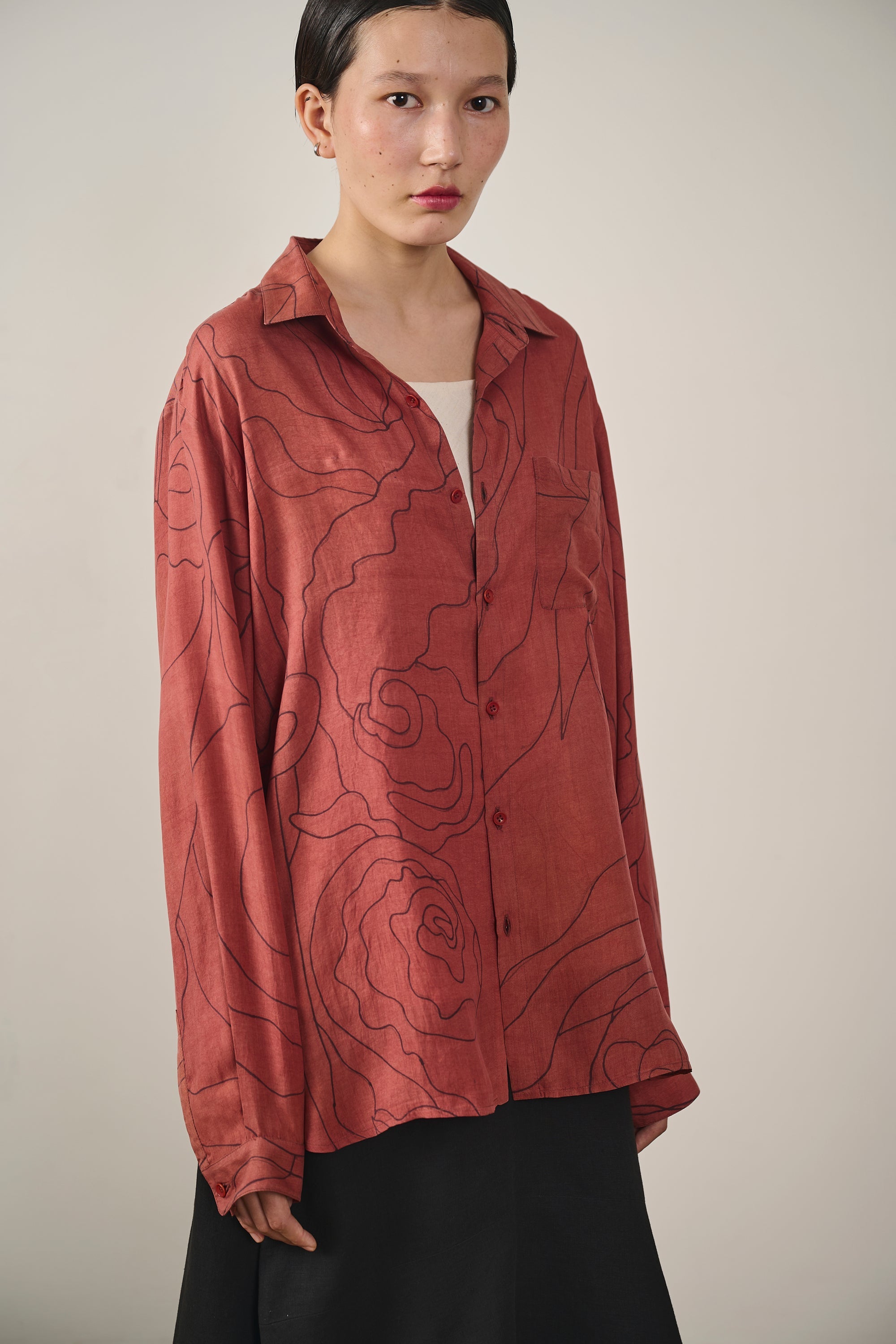 HAND PAINTED SILK UNISEX SHIRT