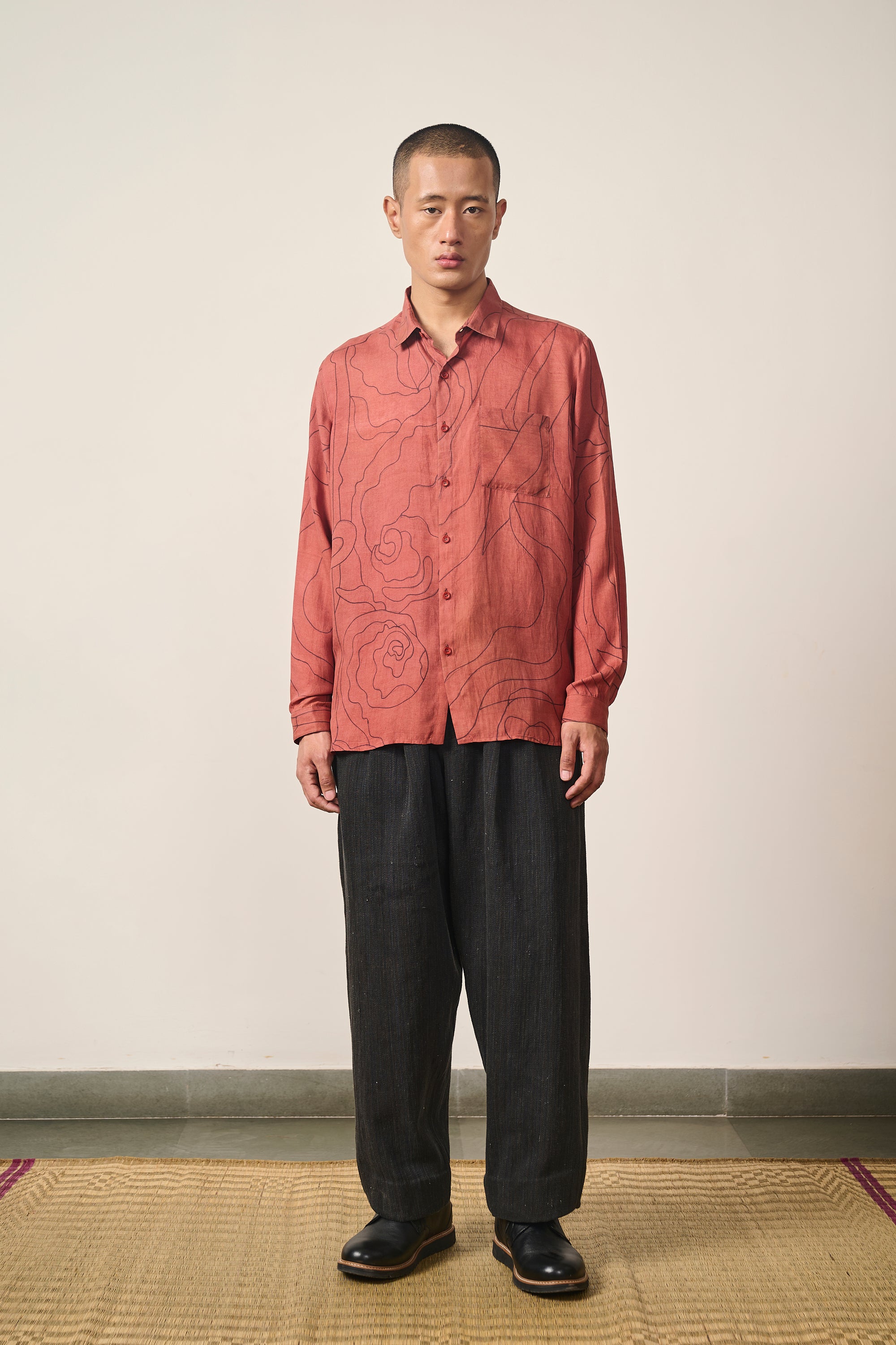 HAND PAINTED SILK UNISEX SHIRT