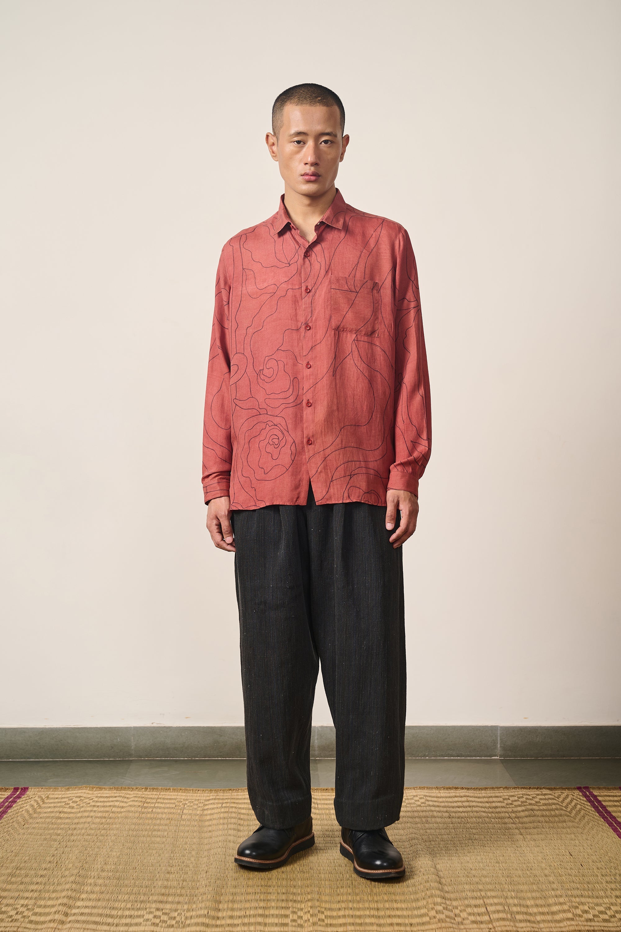 HAND PAINTED SILK UNISEX SHIRT