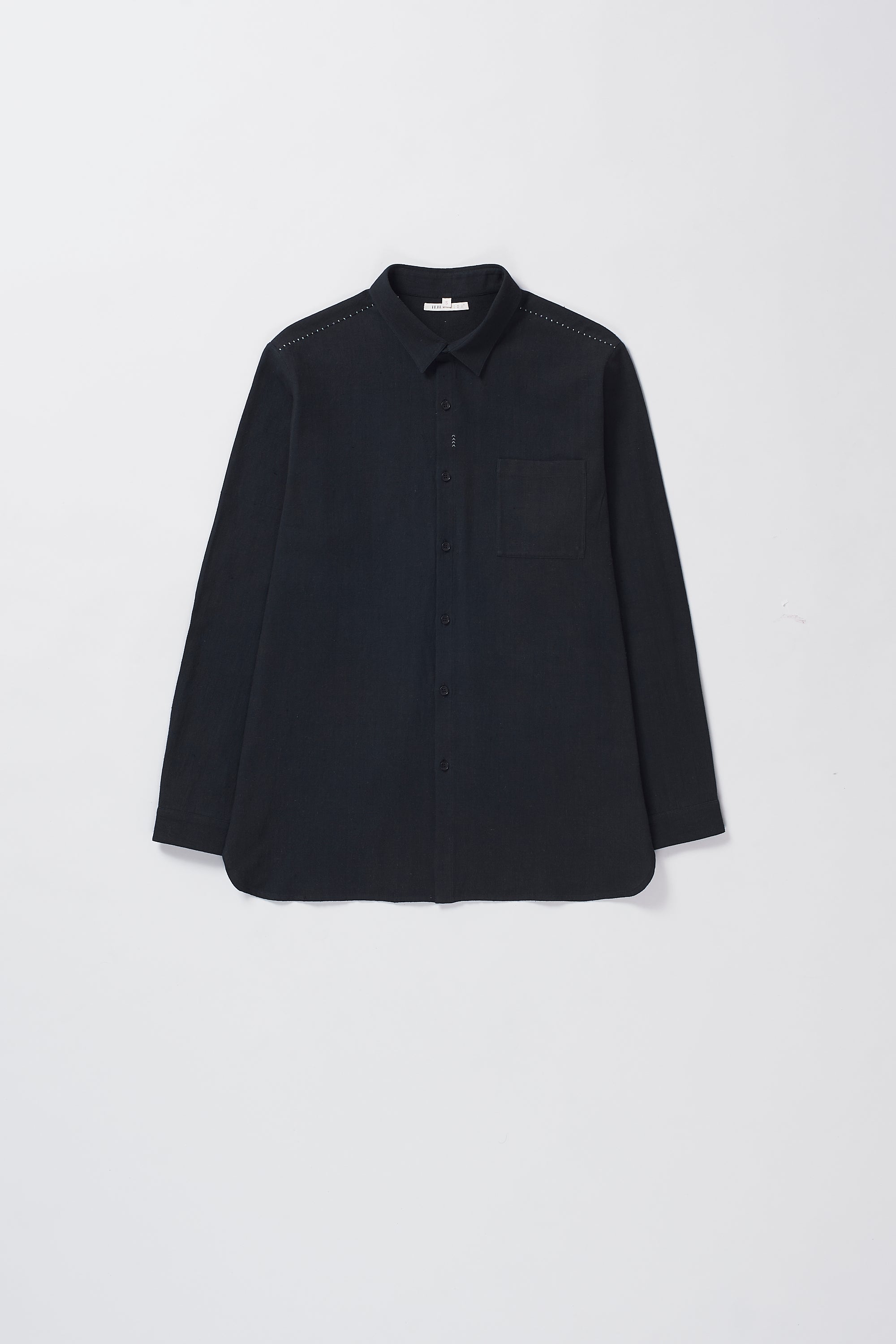 Solid Black Unisex Cotton Shirt