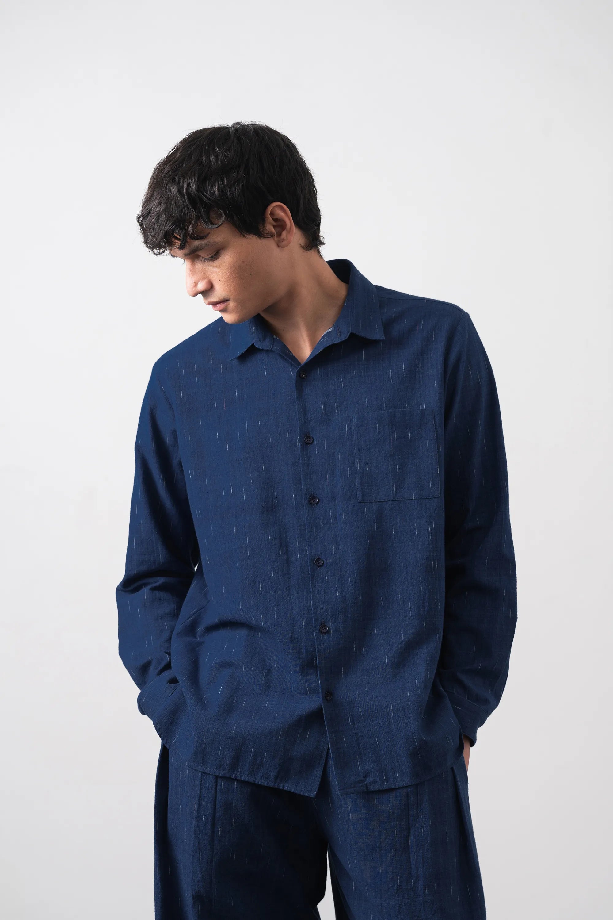 Striped Lovers Shirt in Medium Indigo