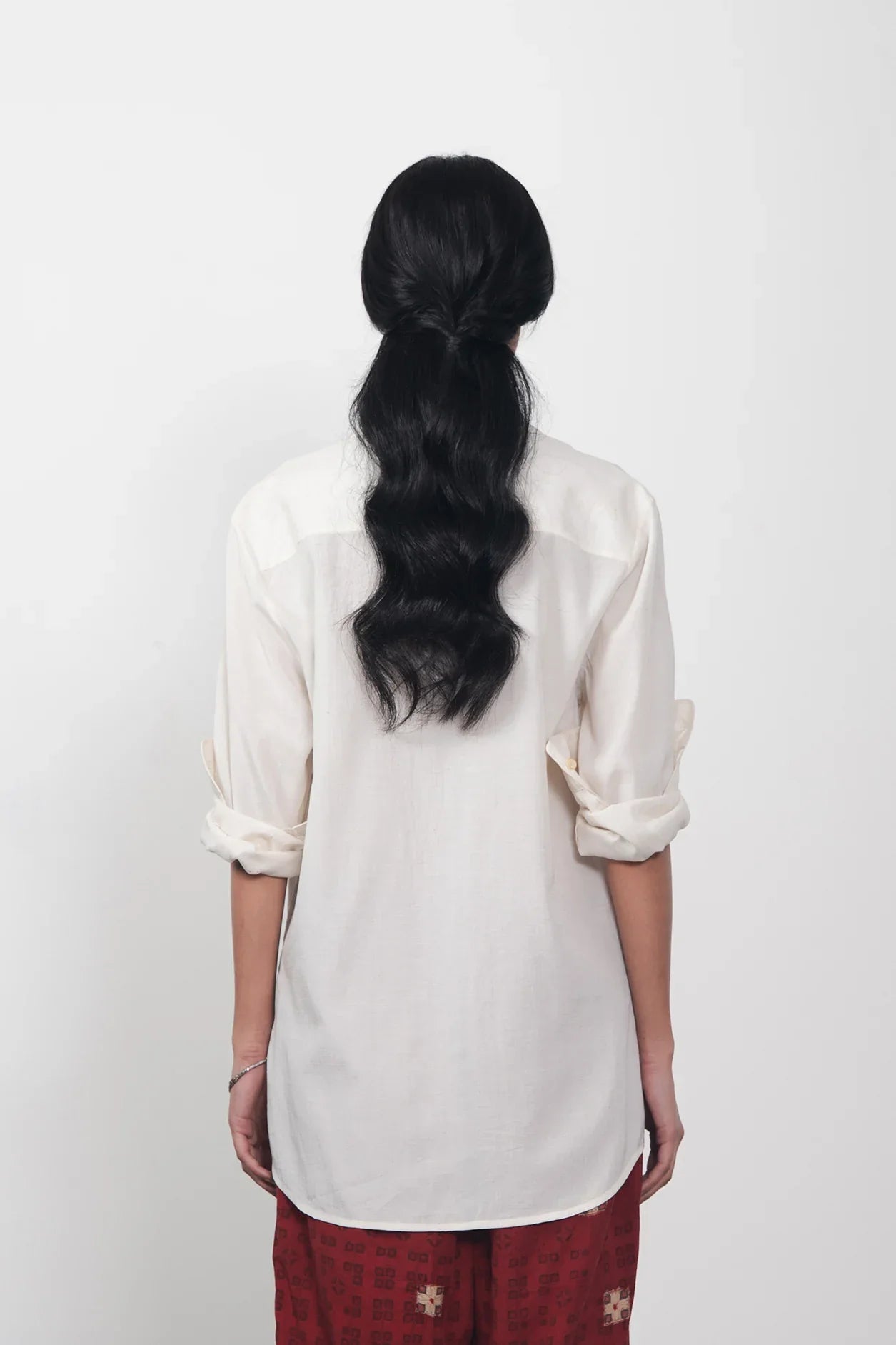 Ecru Cotton Silk Shirt